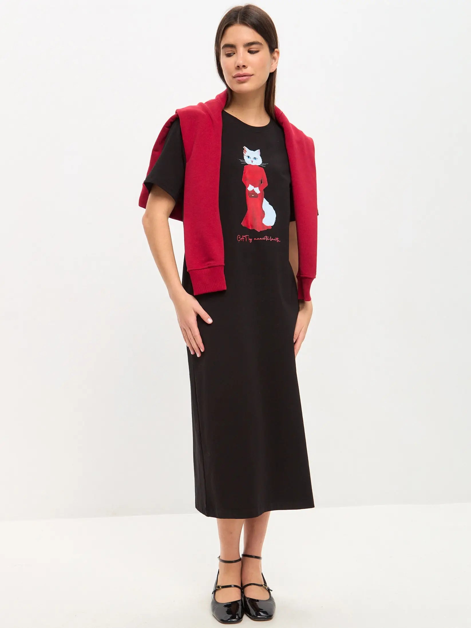 Black Dress CAT IN RED - Funny Cat Dress | For Cat Lovers | CAT by maniita lacitta