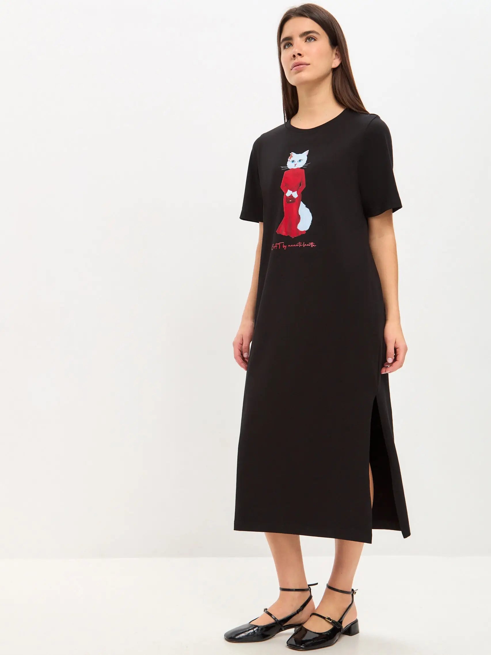 Black Dress CAT IN RED - Funny Cat Dress | For Cat Lovers | CAT by maniita lacitta