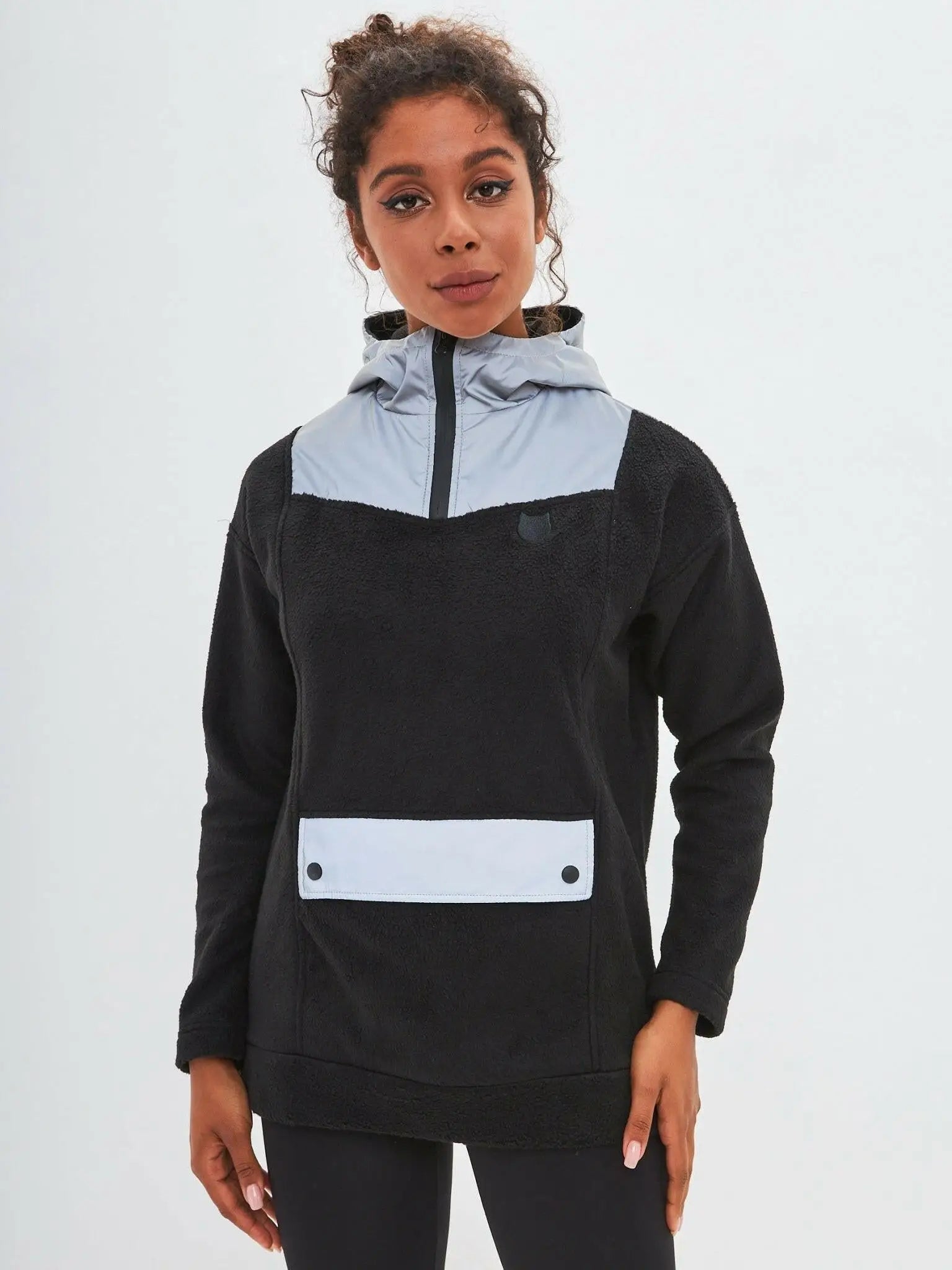 Black fleece hoodie catrain - Funny Cat Fleece (recycled) | For Cat Lovers | CAT by maniita lacitta