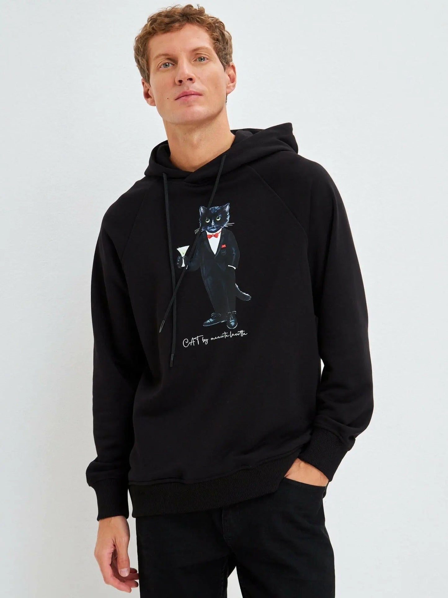 Black hoodie dandy cat - Funny Cat Hoodie & sweatshirt | For Cat Lovers | CAT by maniita