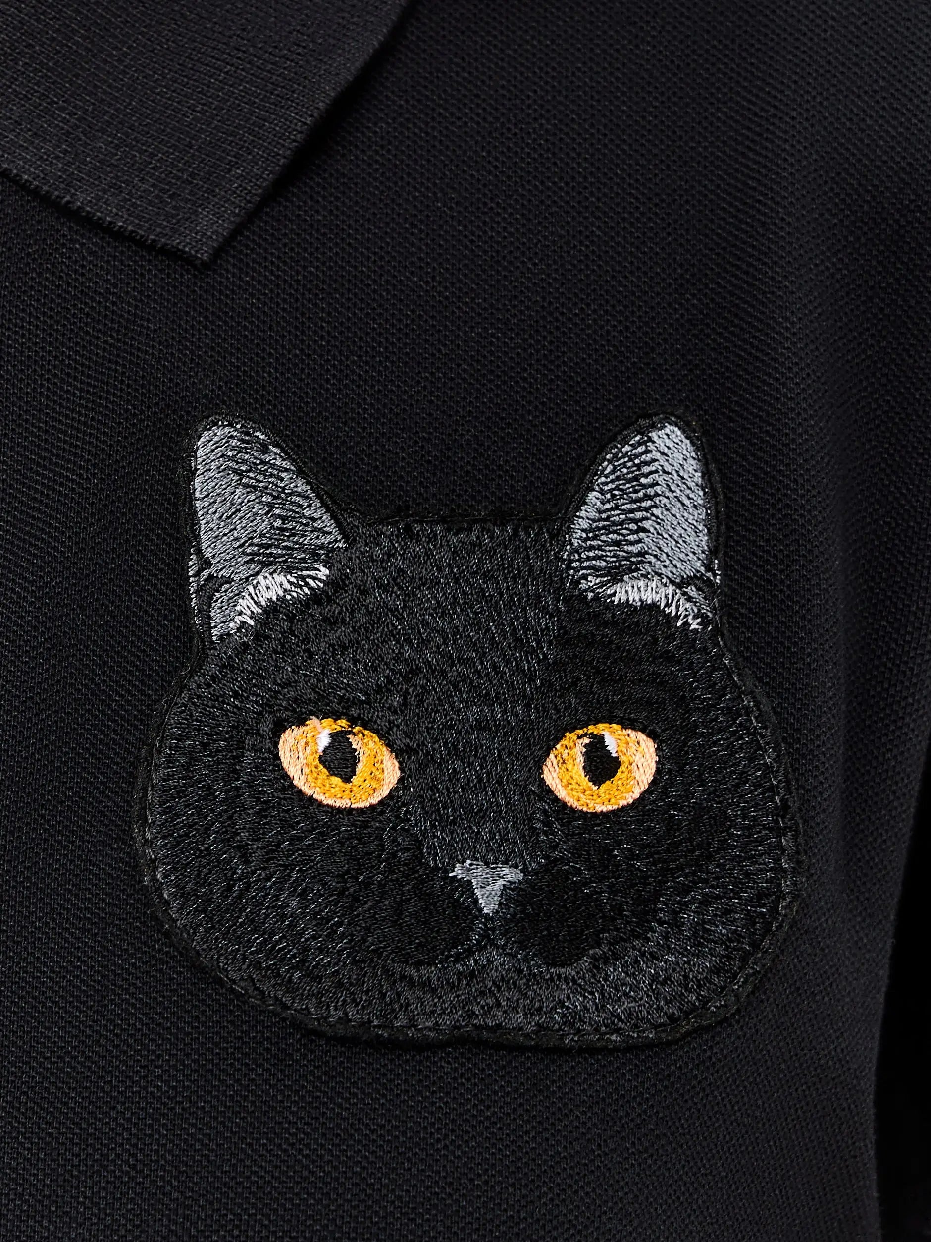 White polo t-shirt cat - Funny Cat Polo t-shirt & dress | For Cat Lovers | CAT by maniita