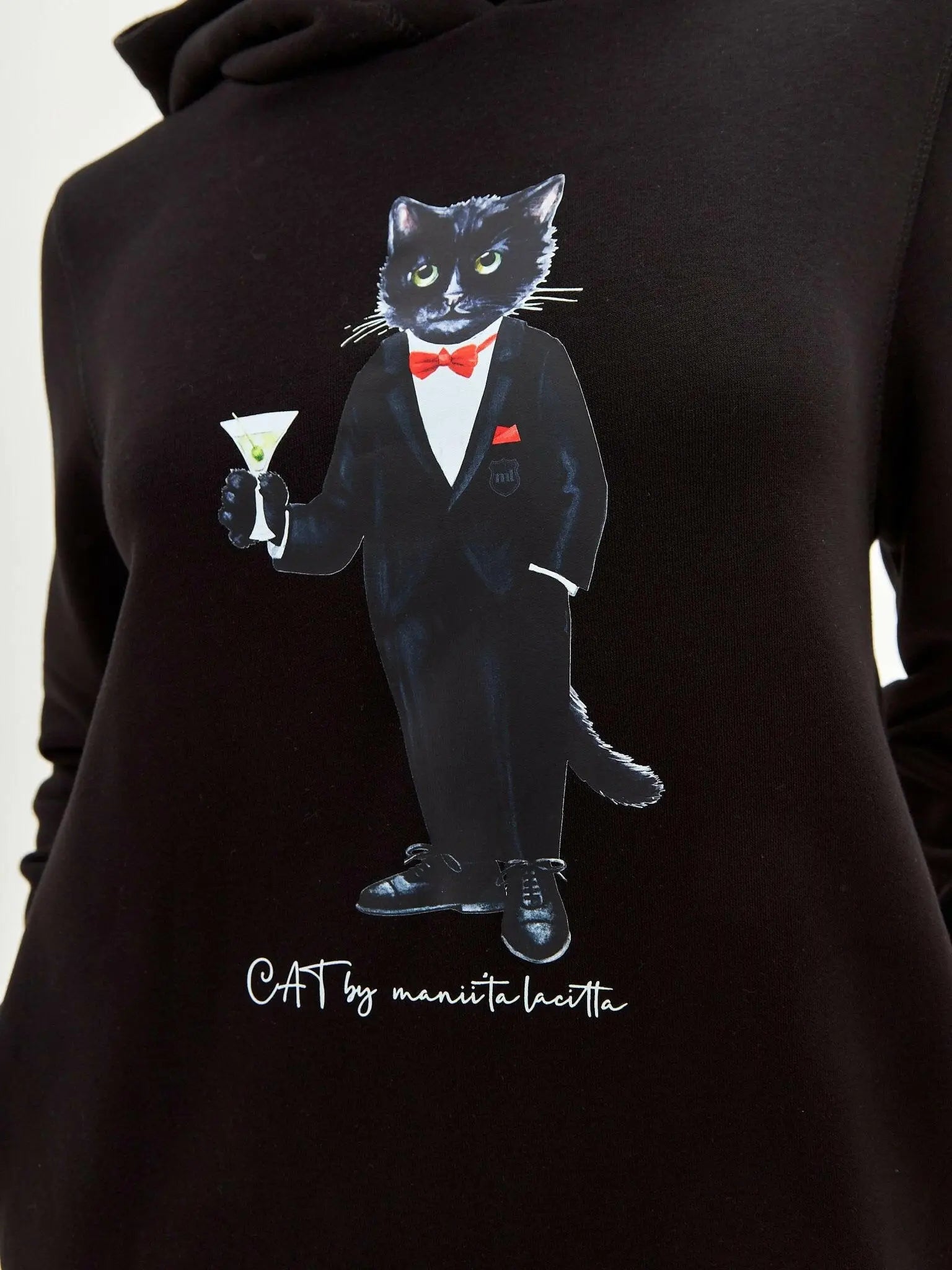 Black printed hoodie dress dandy cat - Funny Cat Dress | For Cat Lovers | CAT by maniita lacitta