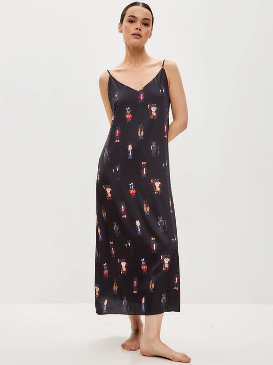 Black silk loungewear - Funny Cat Loungewear | For Cat Lovers | CAT by maniita lacitta