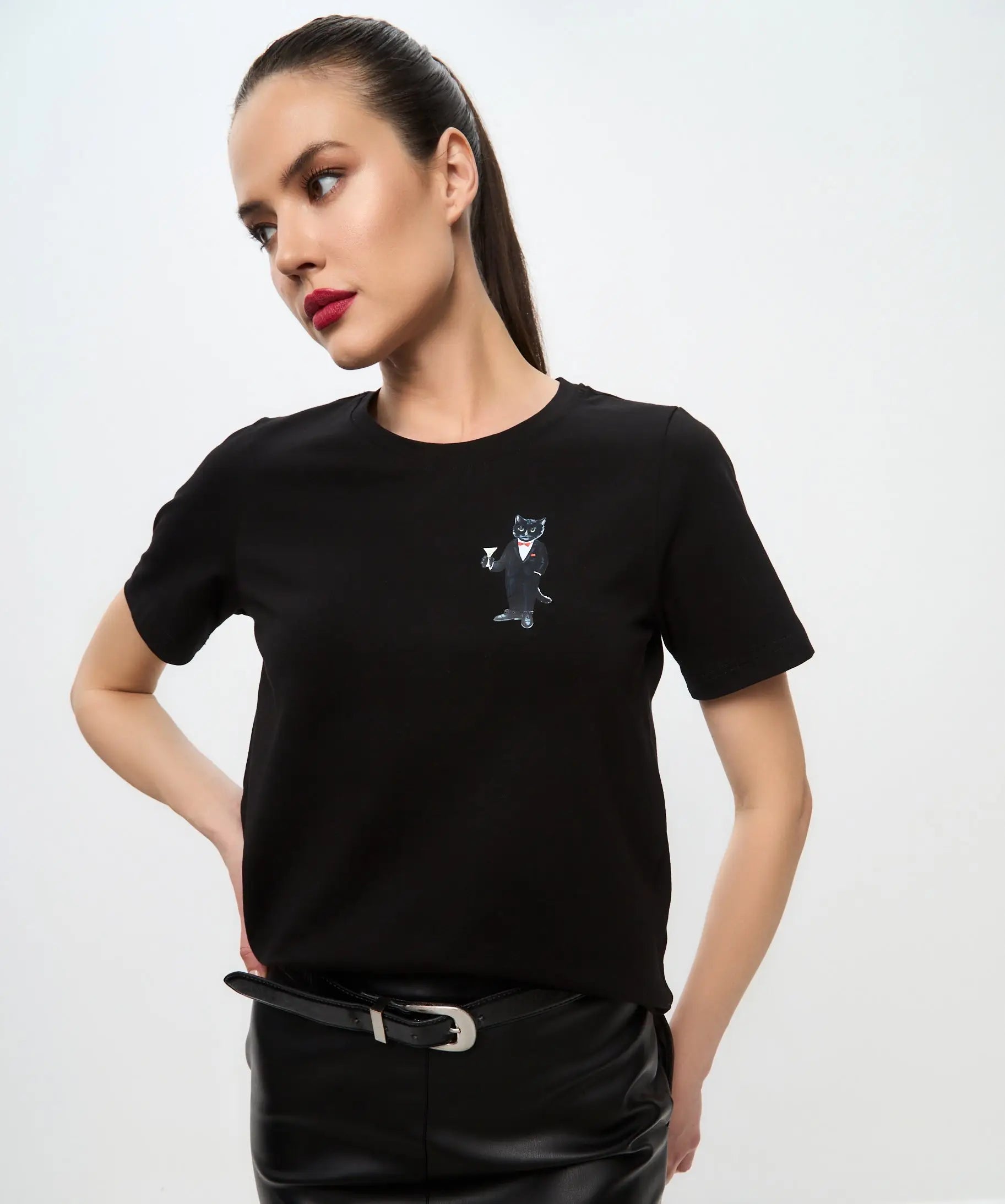 Black t-shirt dandy cat - Funny Cat T-shirt | For Cat Lovers | CAT by maniita lacitta