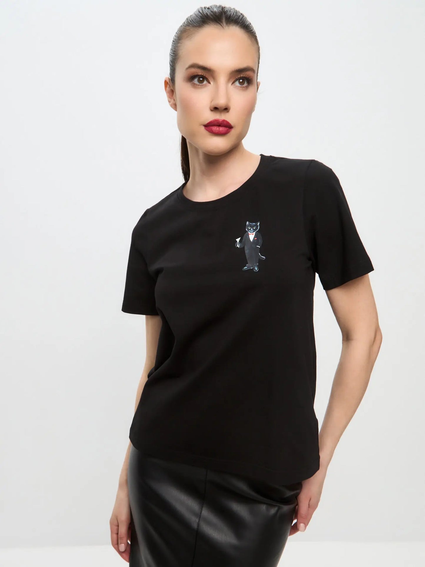 Black t-shirt dandy cat - Funny Cat T-shirt | For Cat Lovers | CAT by maniita lacitta