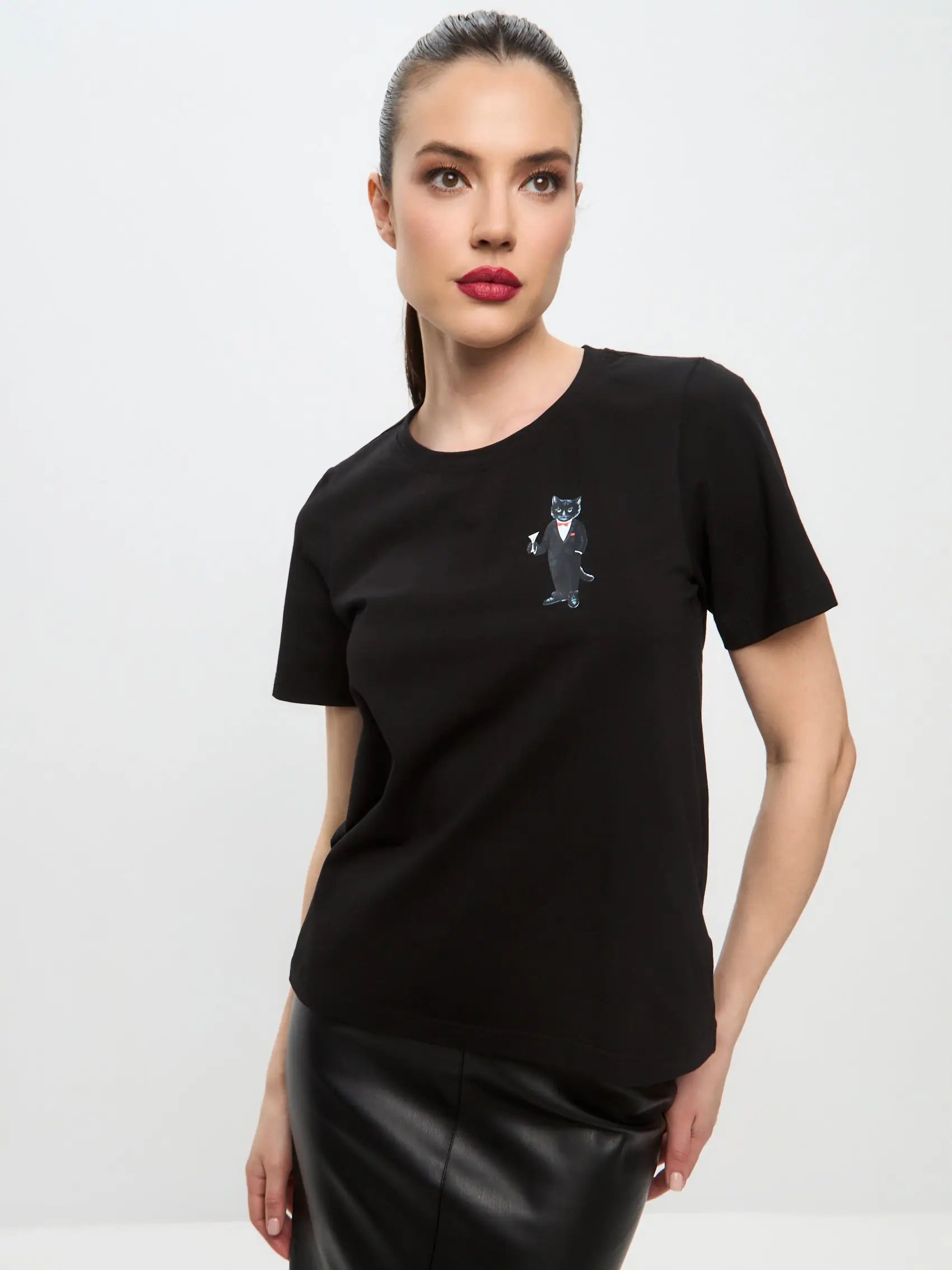 Black t-shirt dandy cat - Funny Cat T-shirt | For Cat Lovers | CAT by maniita lacitta
