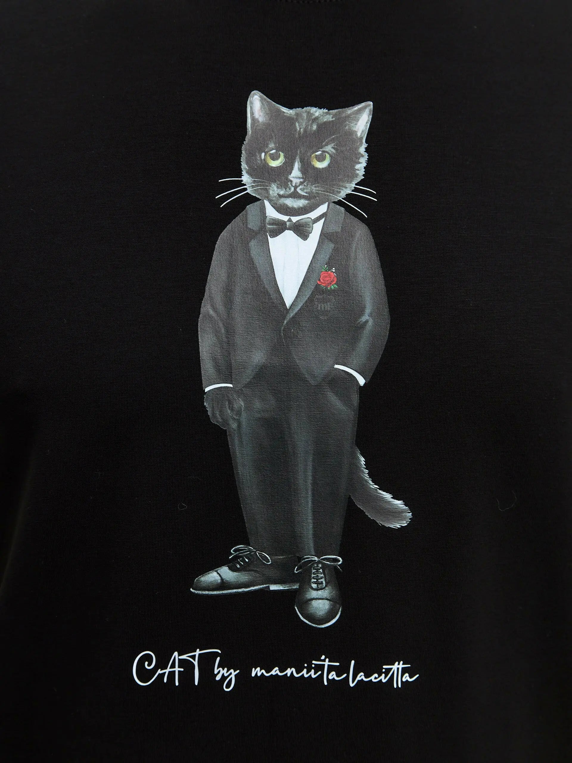 Black t-shirt groom cat - Funny Cat T-shirt | For Cat Lovers | CAT by maniita lacitta