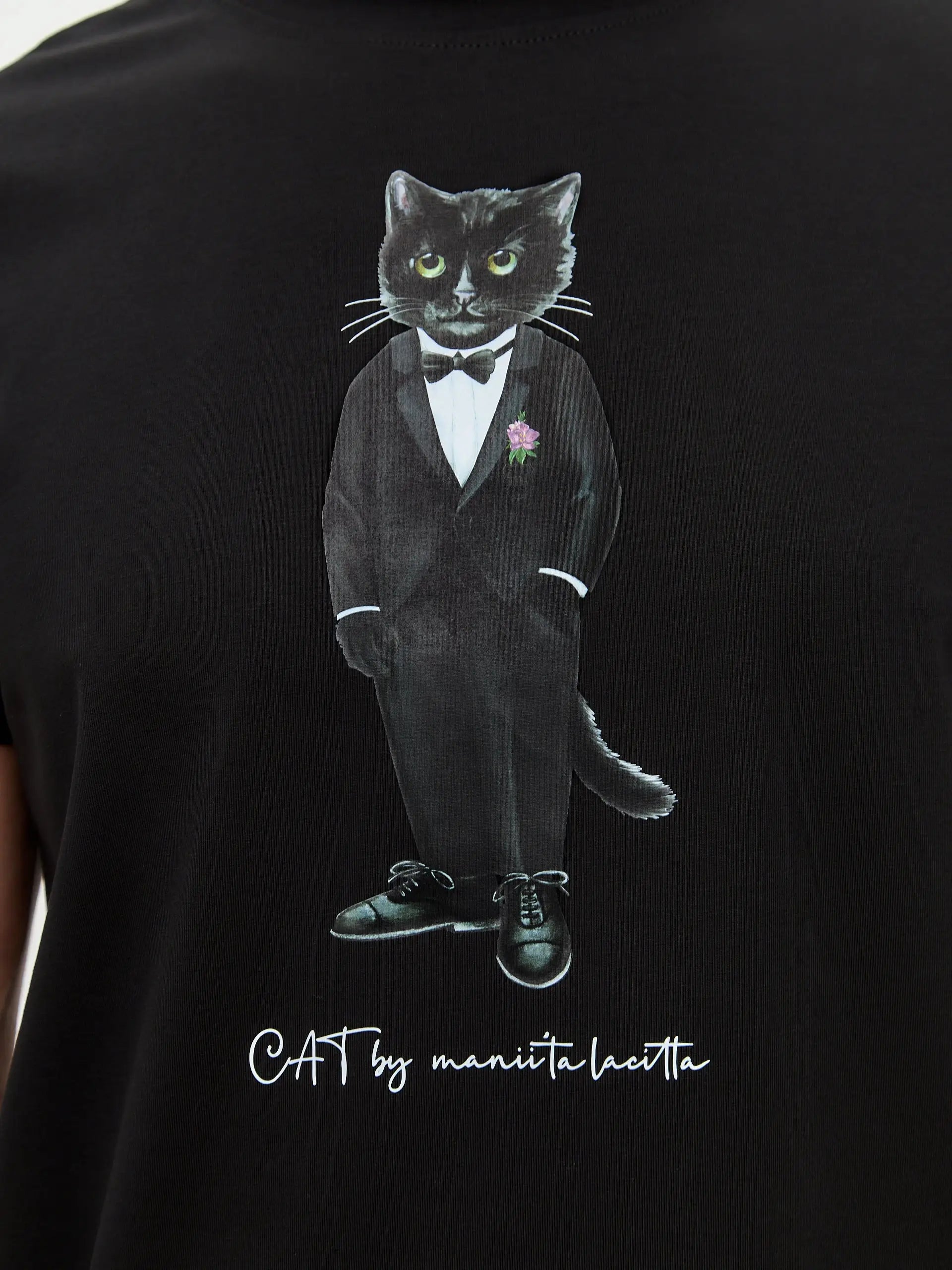 Black t-shirt groom cat - Funny Cat T-shirt | For Cat Lovers | CAT by maniita lacitta