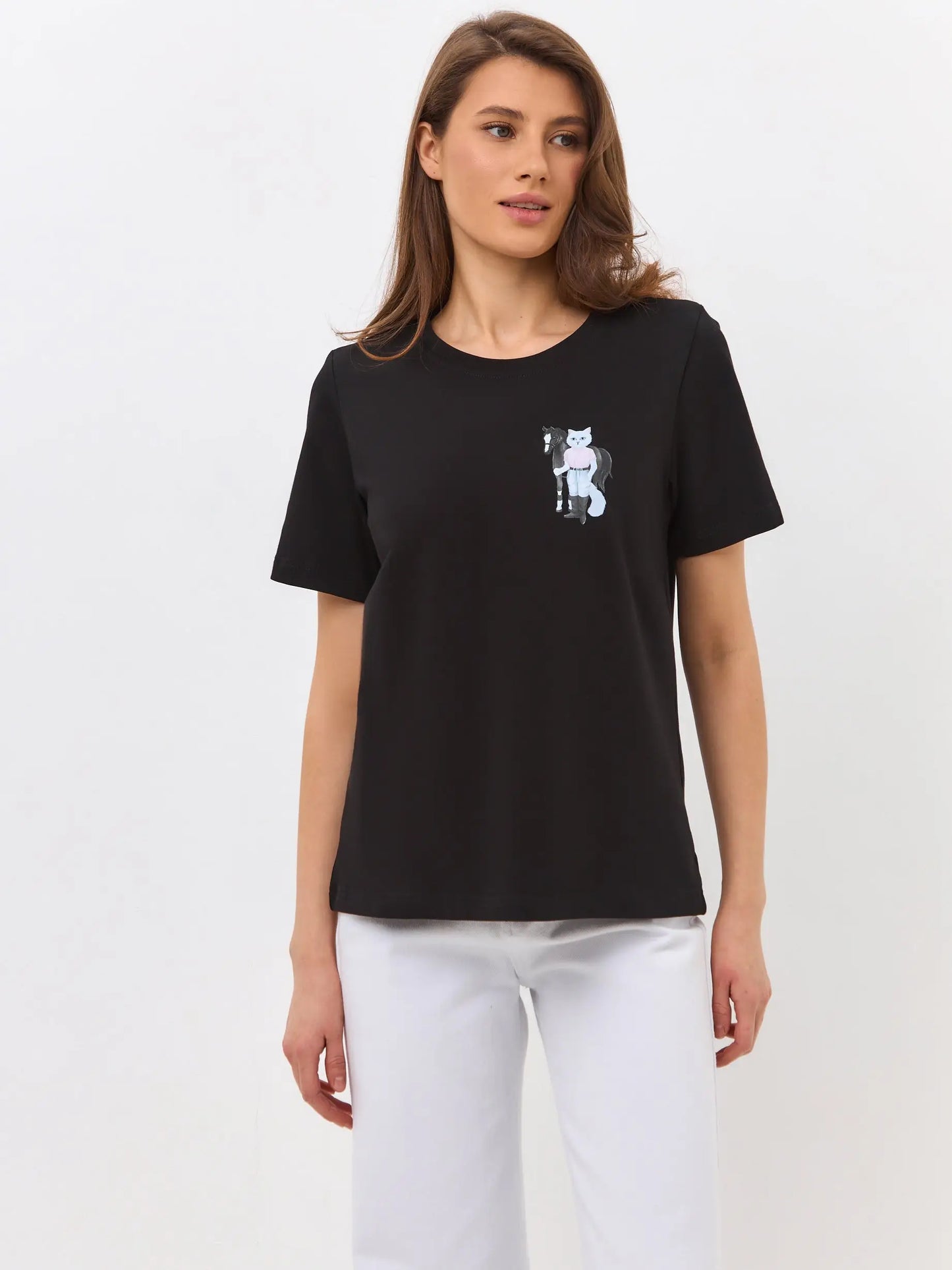 Black t-shirt rider cat - Funny Cat T-shirt | For Cat Lovers | CAT by maniita lacitta