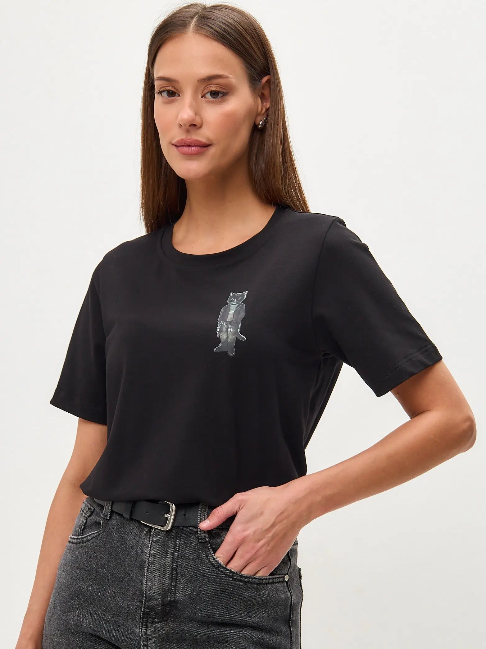 Black t-shirt rocker cat - Funny Cat T-shirt | For Cat Lovers | CAT by maniita lacitta