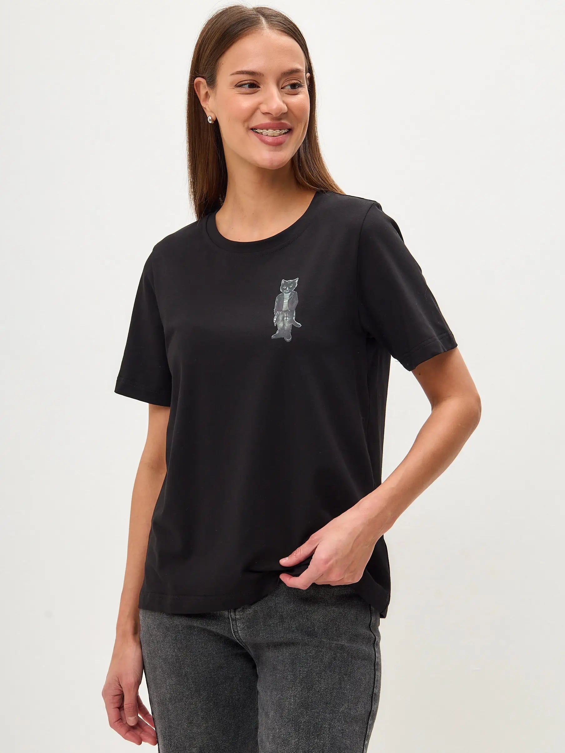 Black t-shirt rocker cat - Funny Cat T-shirt | For Cat Lovers | CAT by maniita lacitta