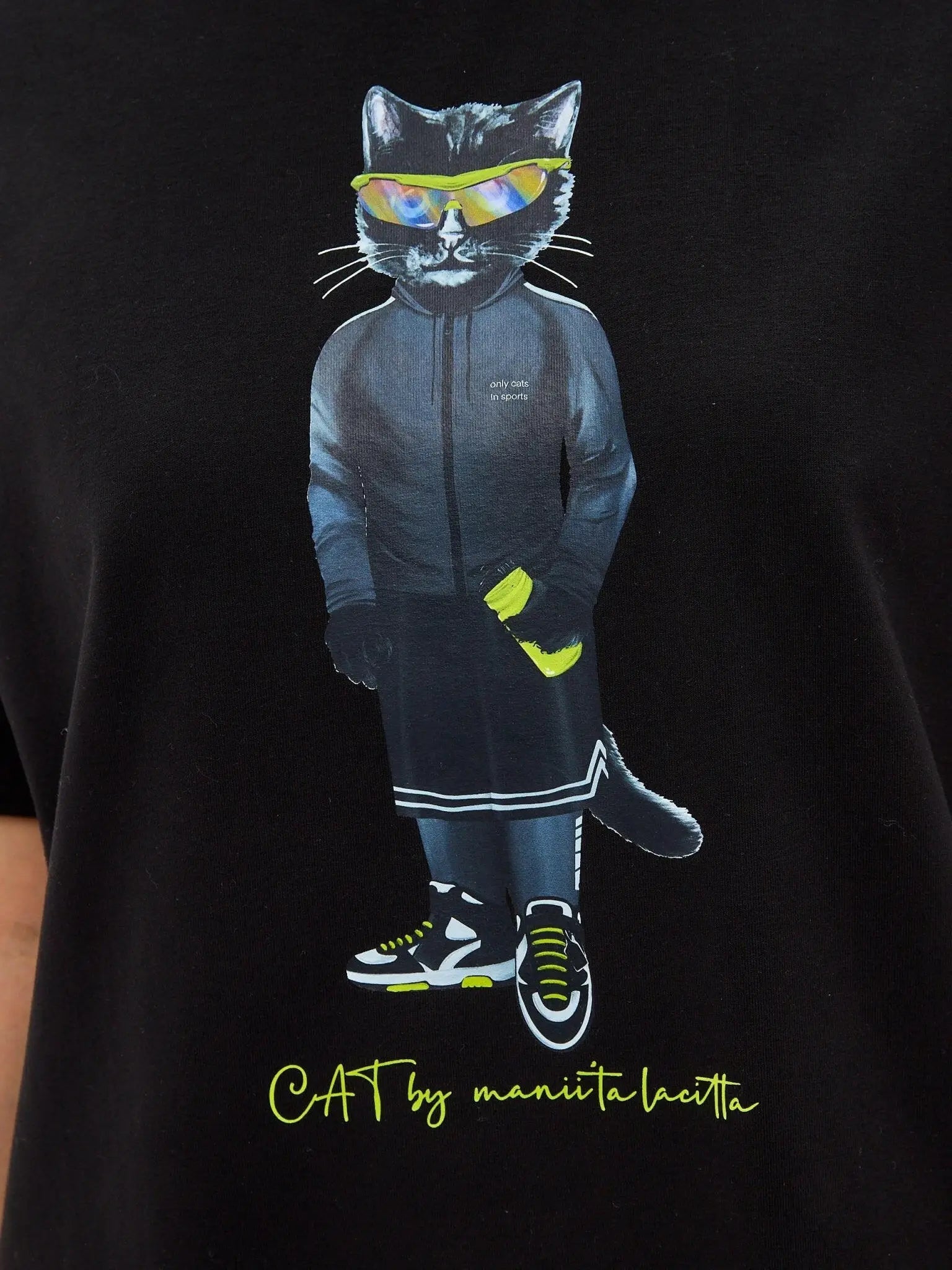 Black t-shirt sport cat - Funny Cat T-shirt | For Cat Lovers | CAT by maniita lacitta