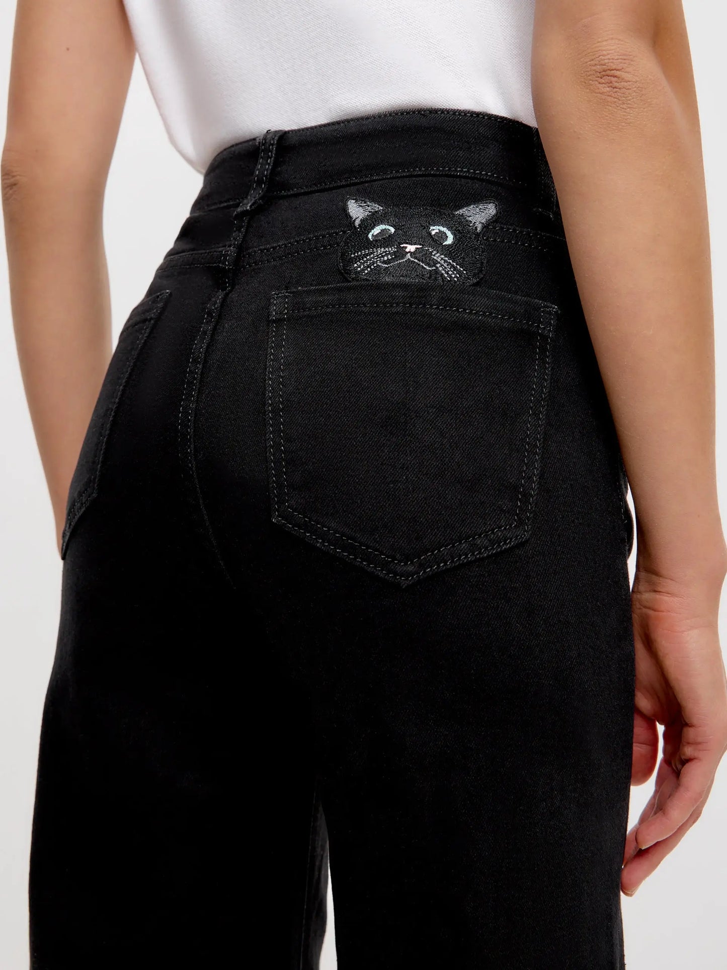 Black women’s jeans - Funny Cat Bottom | For Cat Lovers | CAT by maniita lacitta