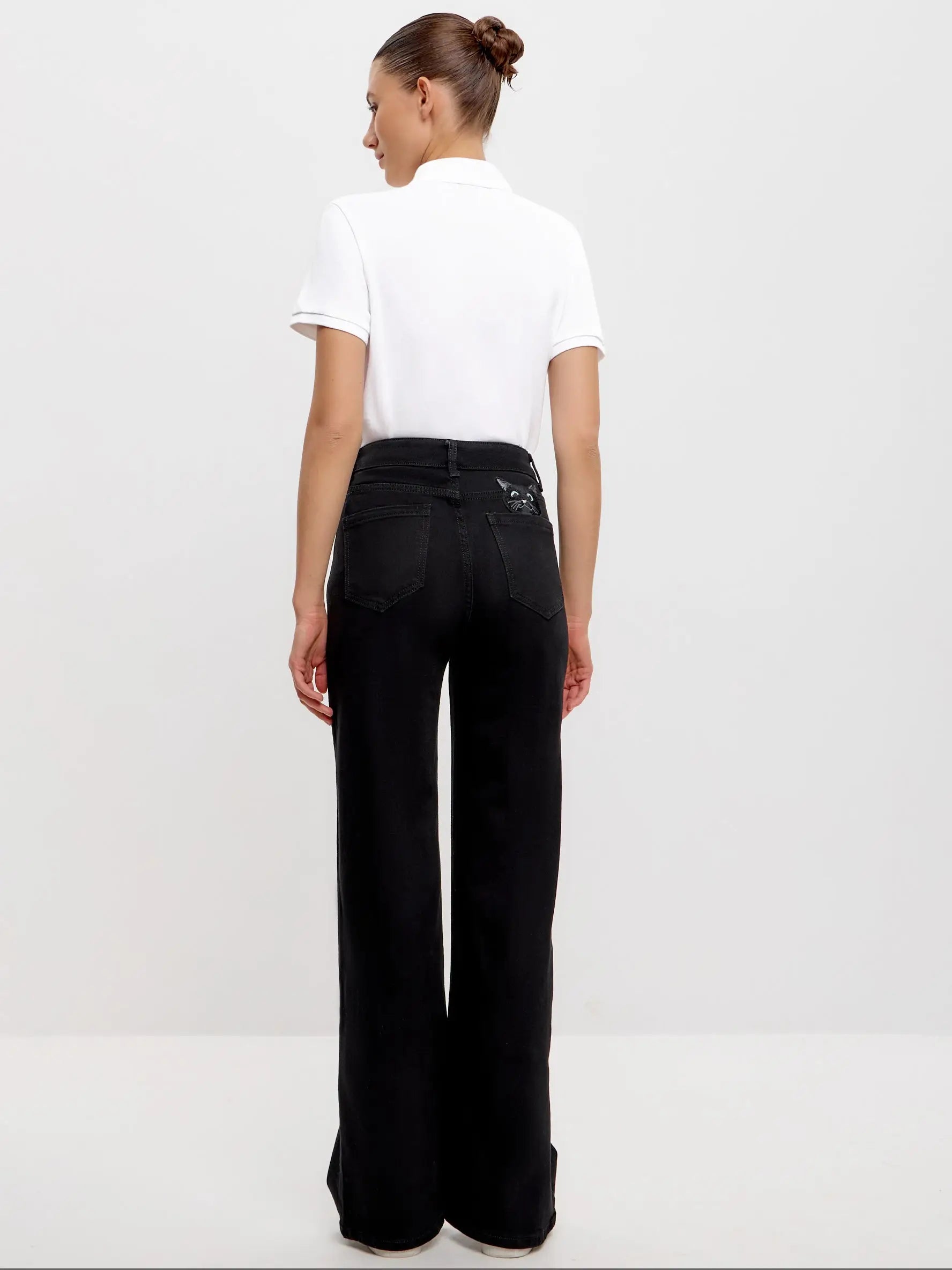 Black women’s jeans - Funny Cat Bottom | For Cat Lovers | CAT by maniita lacitta