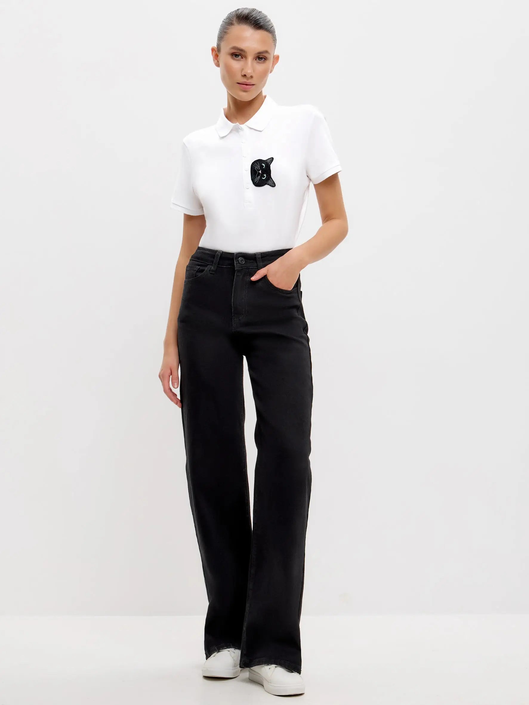 Black women’s jeans - Funny Cat Bottom | For Cat Lovers | CAT by maniita lacitta