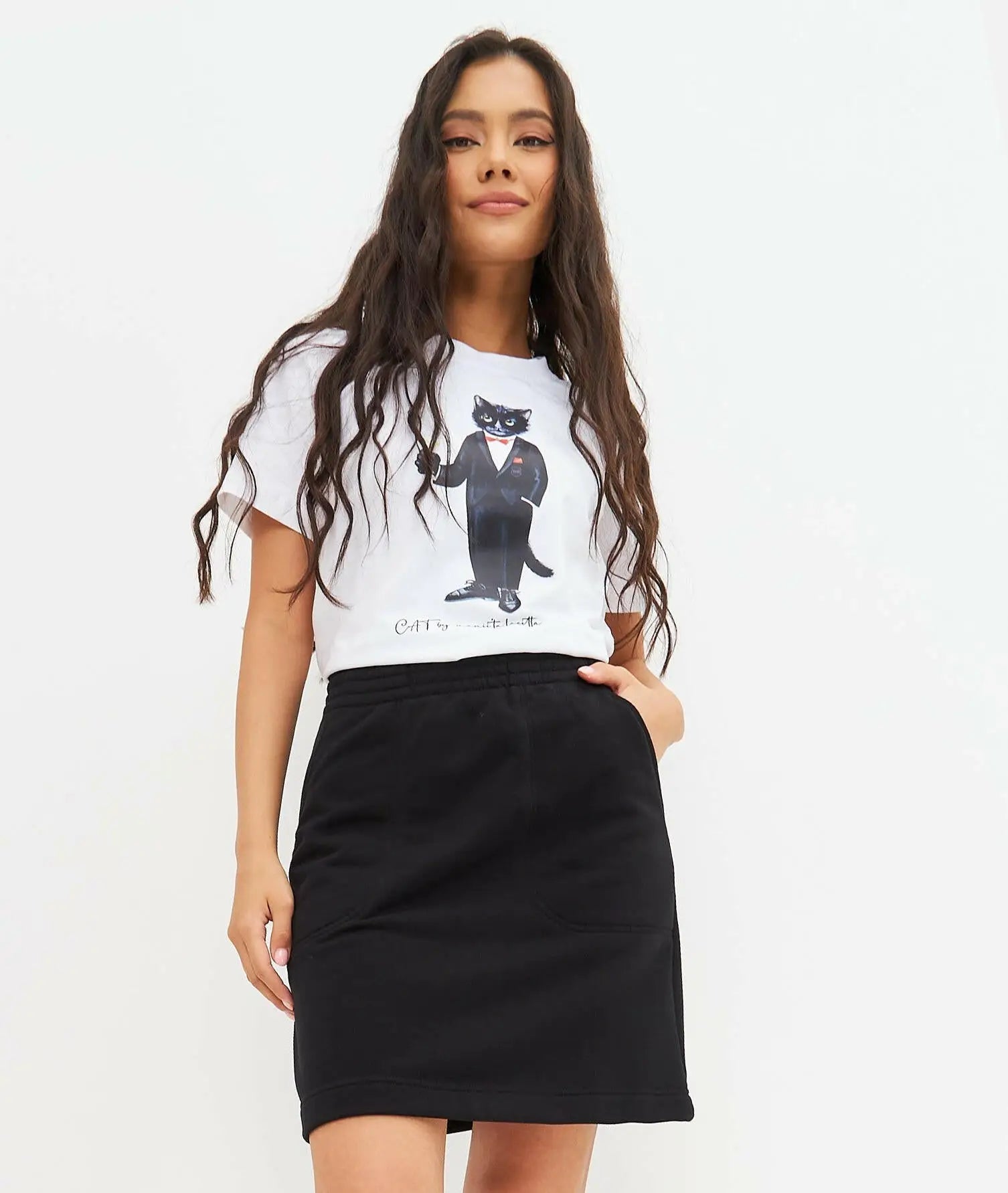 Black women’s skirt mini - Funny Cat Bottom | For Cat Lovers | CAT by maniita lacitta