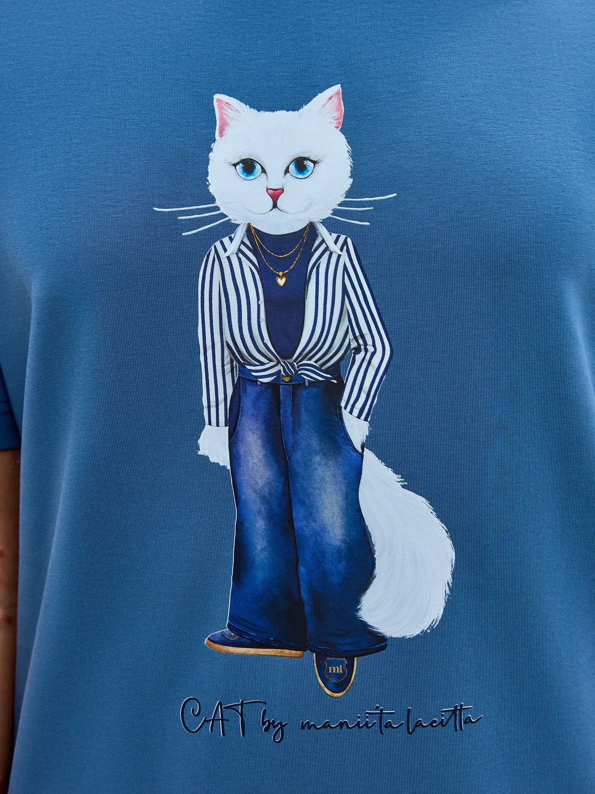 Blue dress country white cat - Funny Cat Dress | For Cat Lovers | CAT by maniita lacitta
