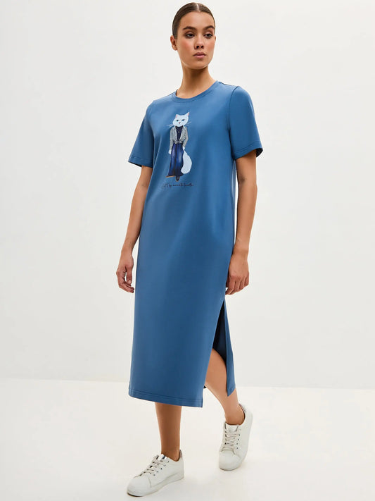 Blue dress country white cat - Funny Cat Dress | For Cat Lovers | CAT by maniita lacitta