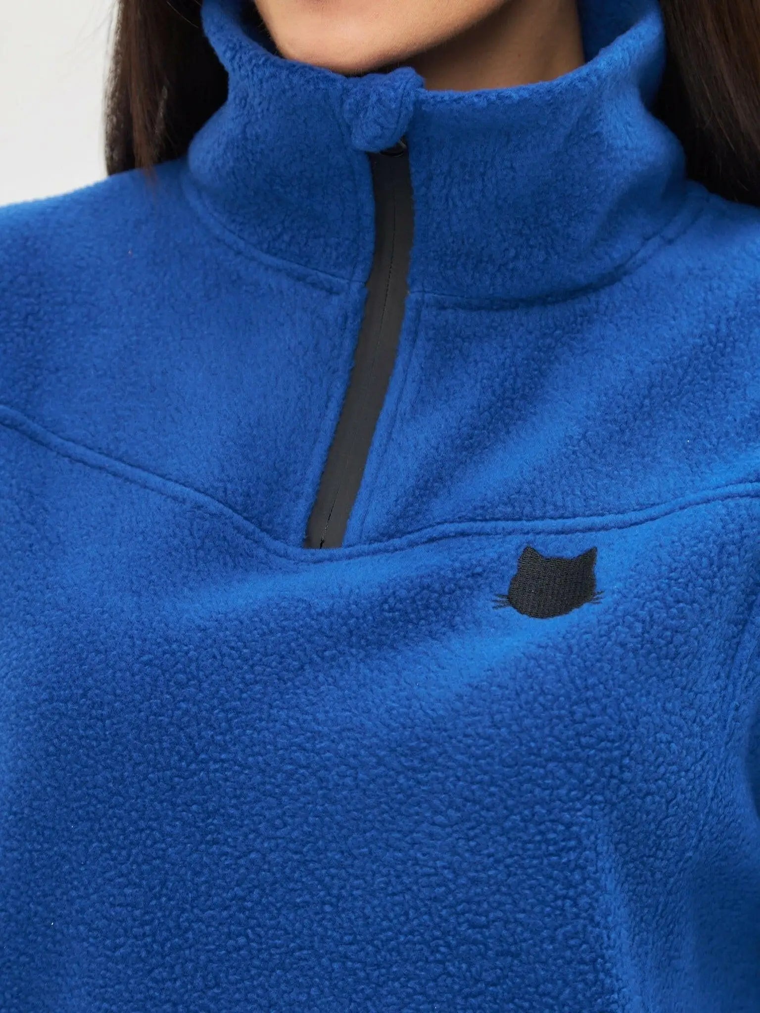 Blue fleece sweatshirt - Funny Cat Fleece (recycled) | For Cat Lovers | CAT by maniita lacitta