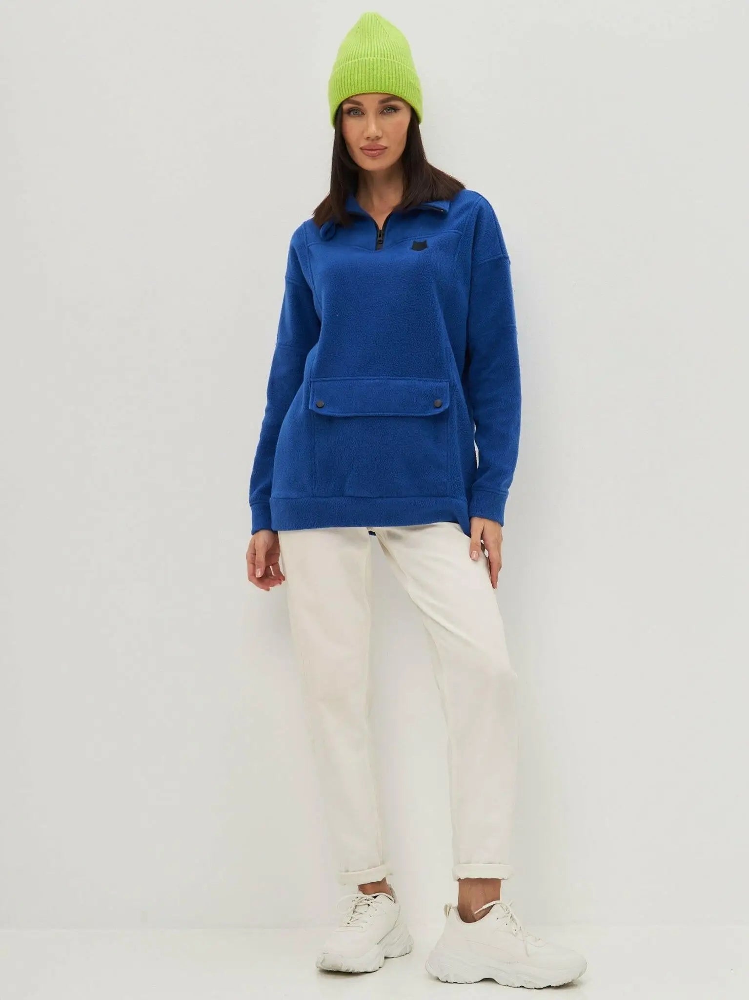 Blue fleece sweatshirt - Funny Cat Fleece (recycled) | For Cat Lovers | CAT by maniita lacitta