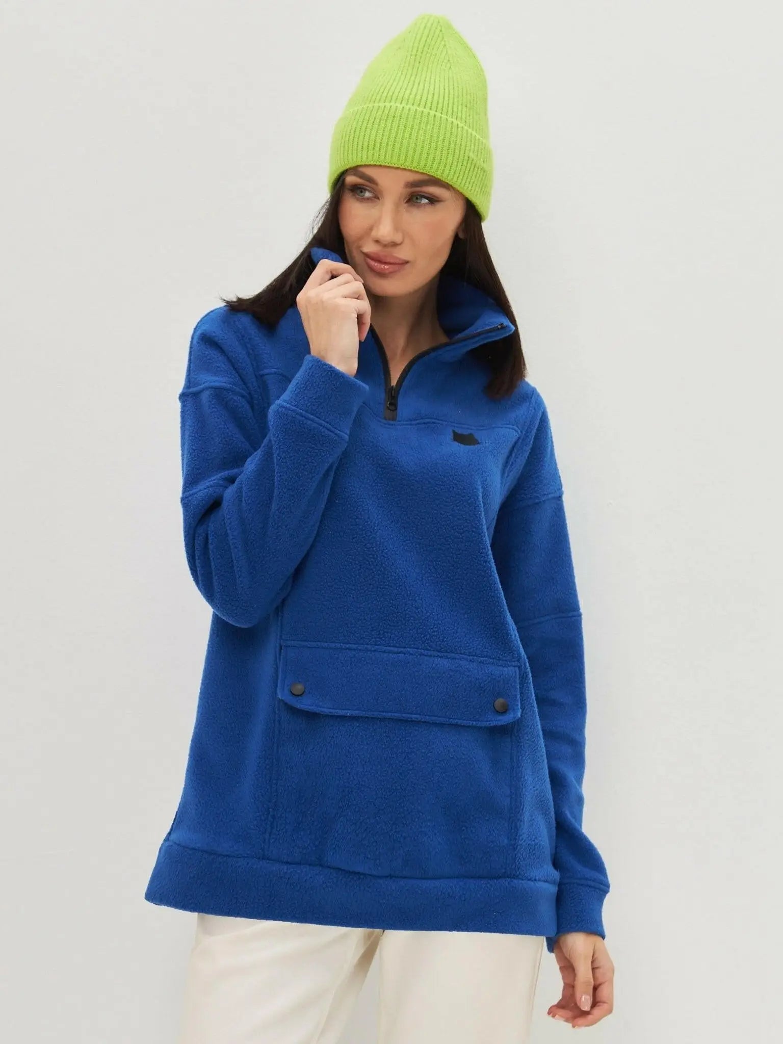 Blue fleece sweatshirt - Funny Cat Fleece (recycled) | For Cat Lovers | CAT by maniita lacitta