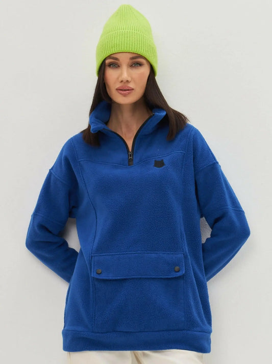 Blue Fleece sweatshirt - Funny Cat Fleece (recycled) | For Cat Lovers | CAT by maniita lacitta