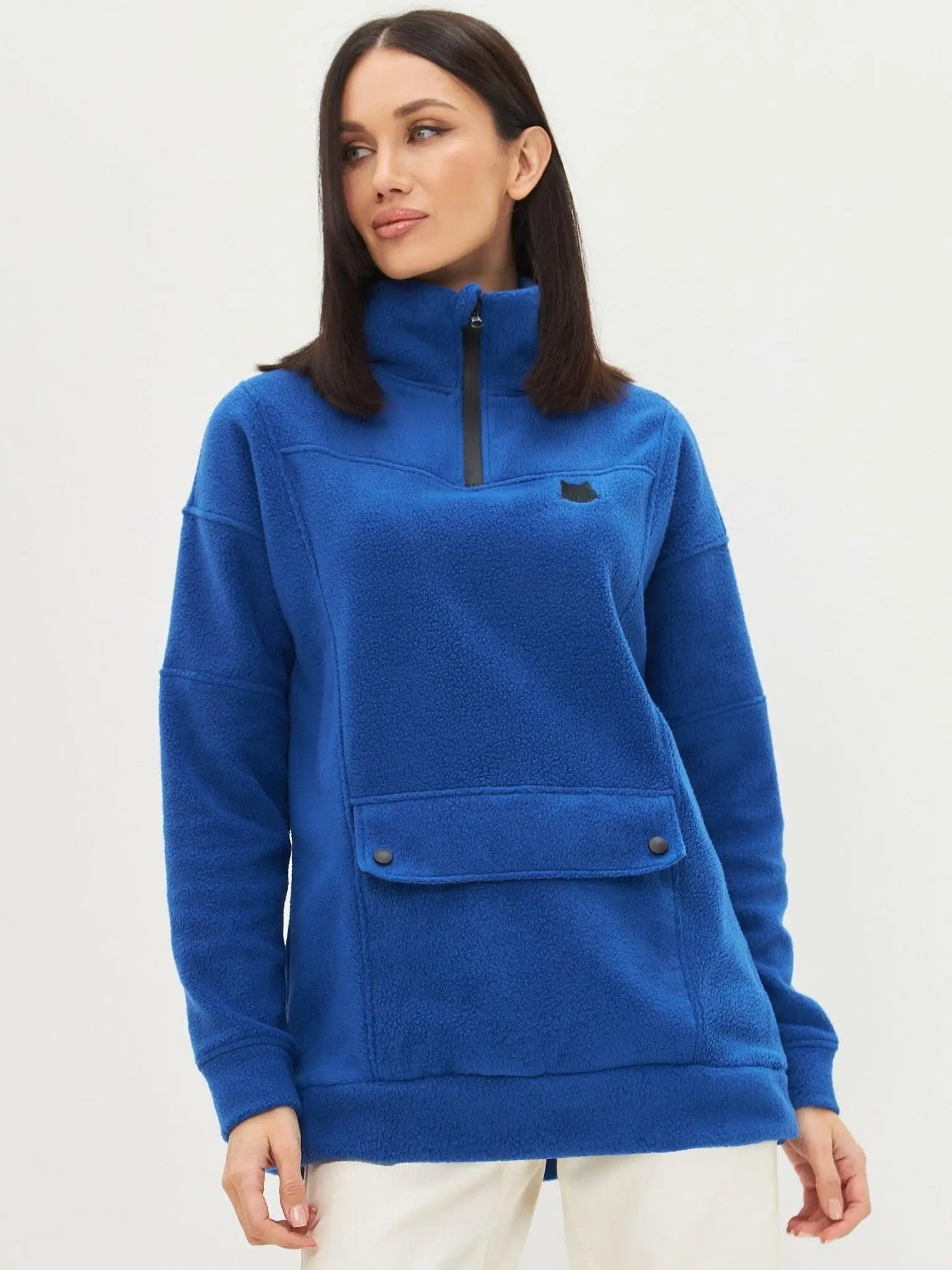 Blue fleece sweatshirt - Funny Cat Fleece (recycled) | For Cat Lovers | CAT by maniita lacitta