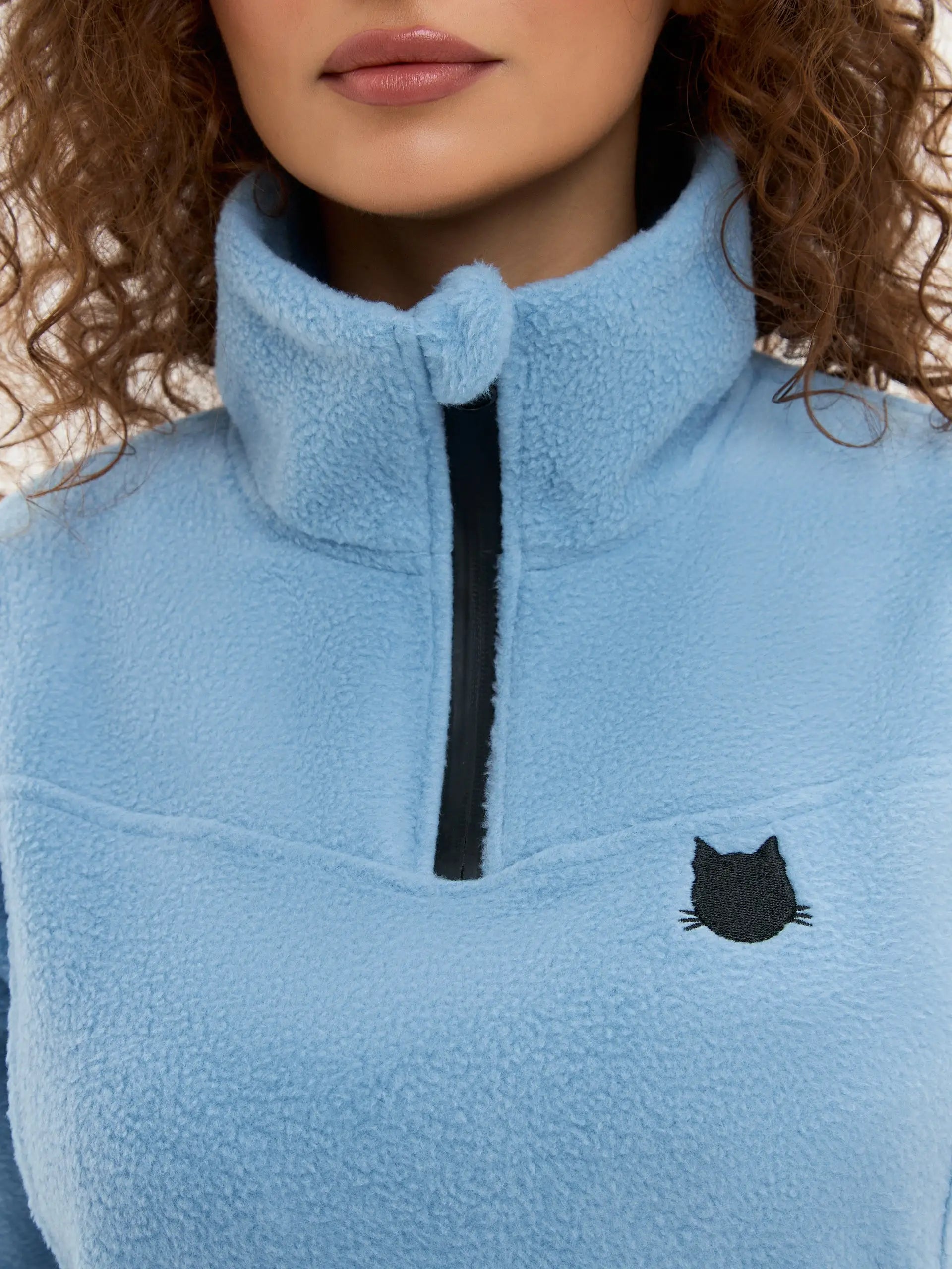 Blue fleece sweatshirt - Funny Cat Fleece (recycled) | For Cat Lovers | CAT by maniita lacitta