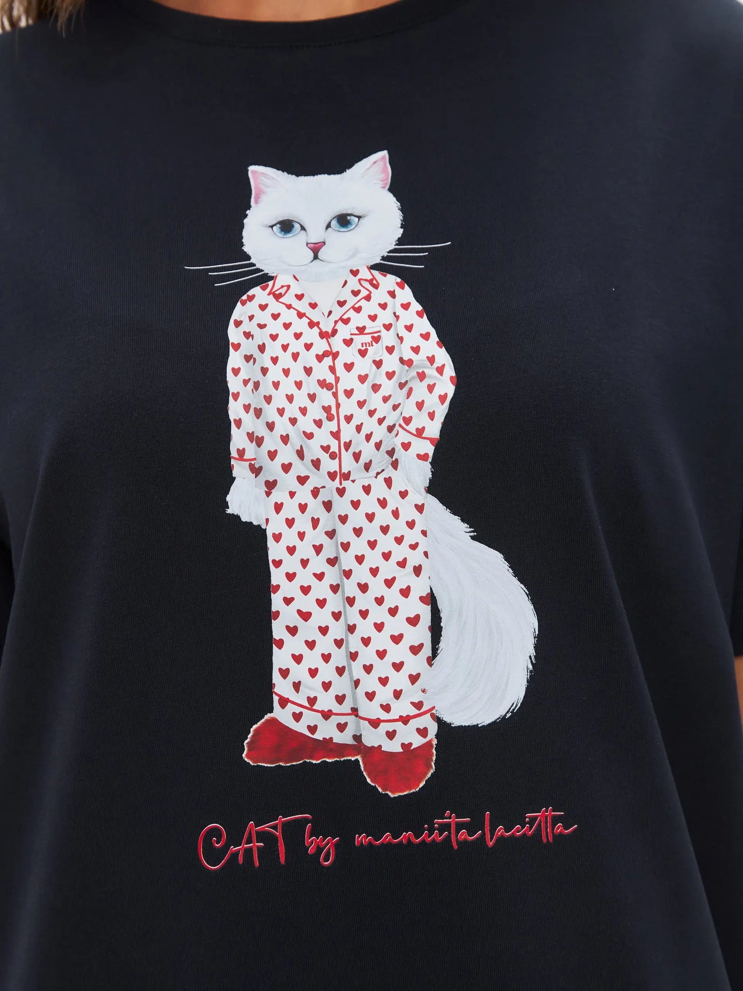 Blue oversized t-shirt pajamas cat - Funny Cat Loungewear | For Cat Lovers | CAT by maniita lacitta