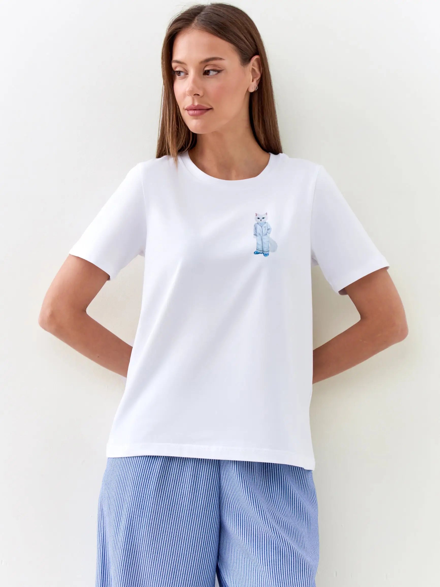 Blue pajamas catsleep - Funny Cat Loungewear | For Cat Lovers | CAT by maniita lacitta