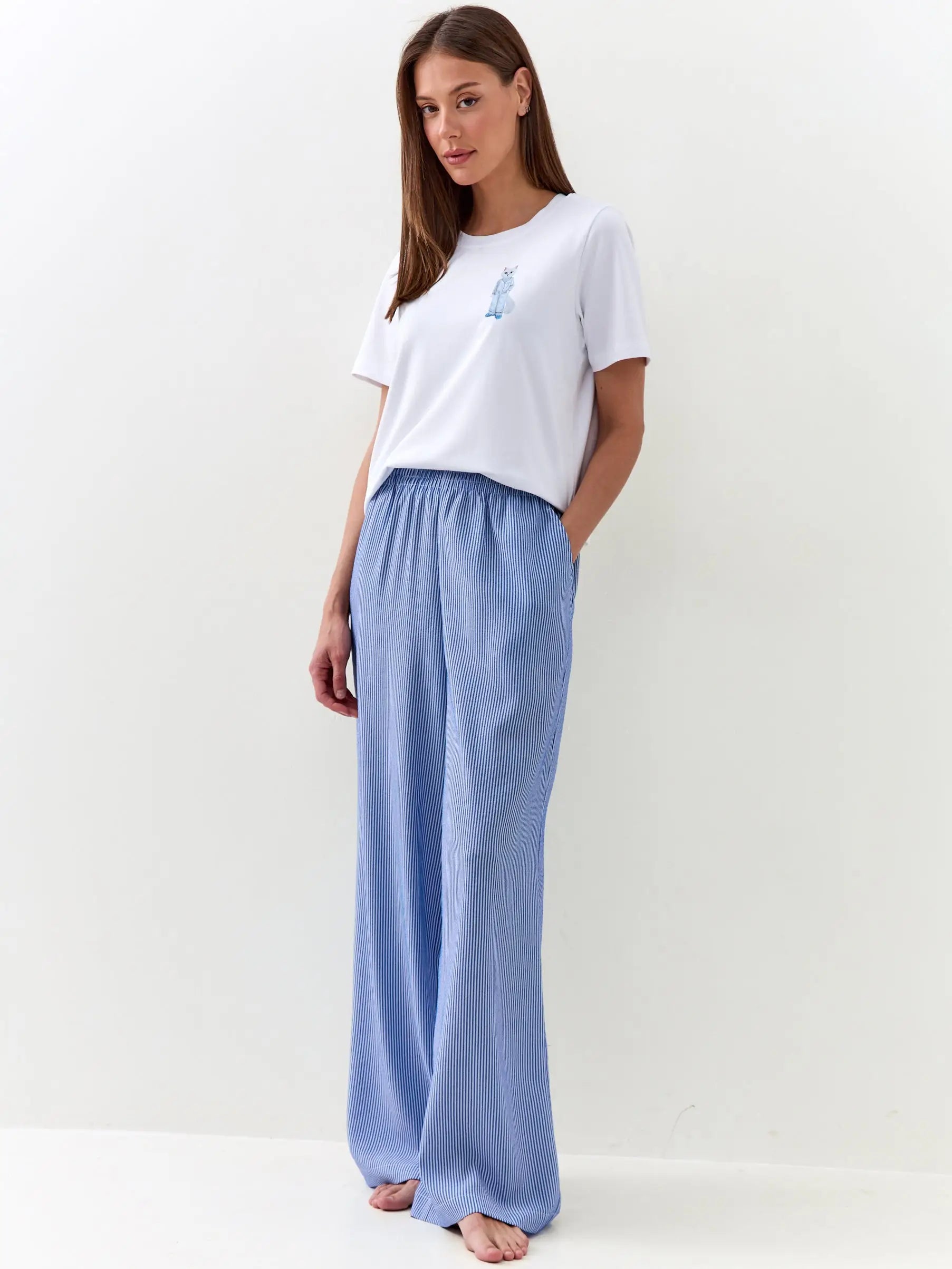 Blue pajamas catsleep - Funny Cat Loungewear | For Cat Lovers | CAT by maniita lacitta