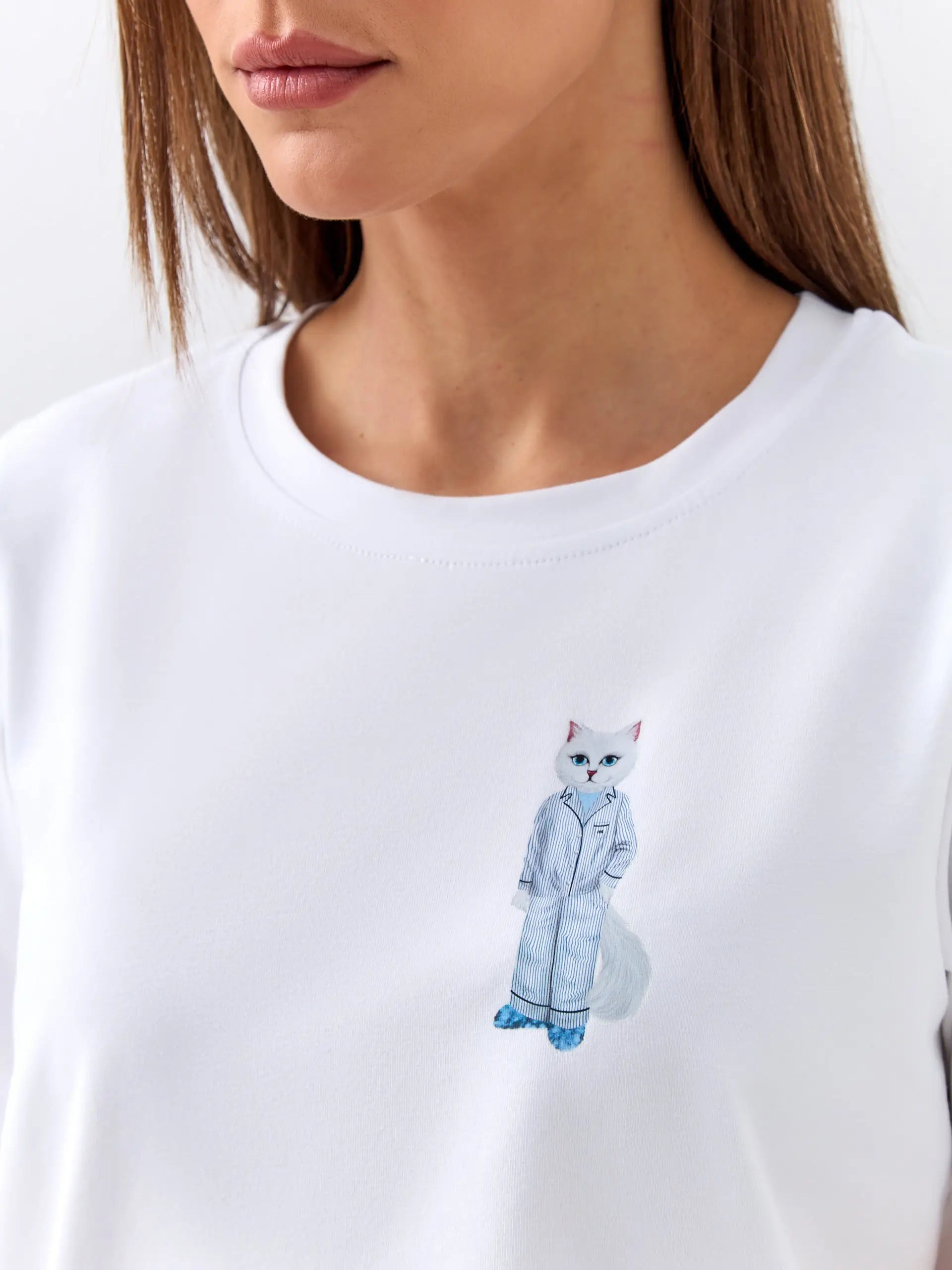Blue pajamas catsleep - Funny Cat Loungewear | For Cat Lovers | CAT by maniita lacitta