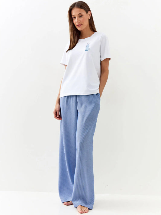 Blue pajamas catsleep - Funny Cat Loungewear | For Cat Lovers | CAT by maniita lacitta