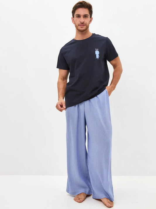 Blue pajamas catsleepm - Funny Cat Loungewear | For Cat Lovers | CAT by maniita lacitta