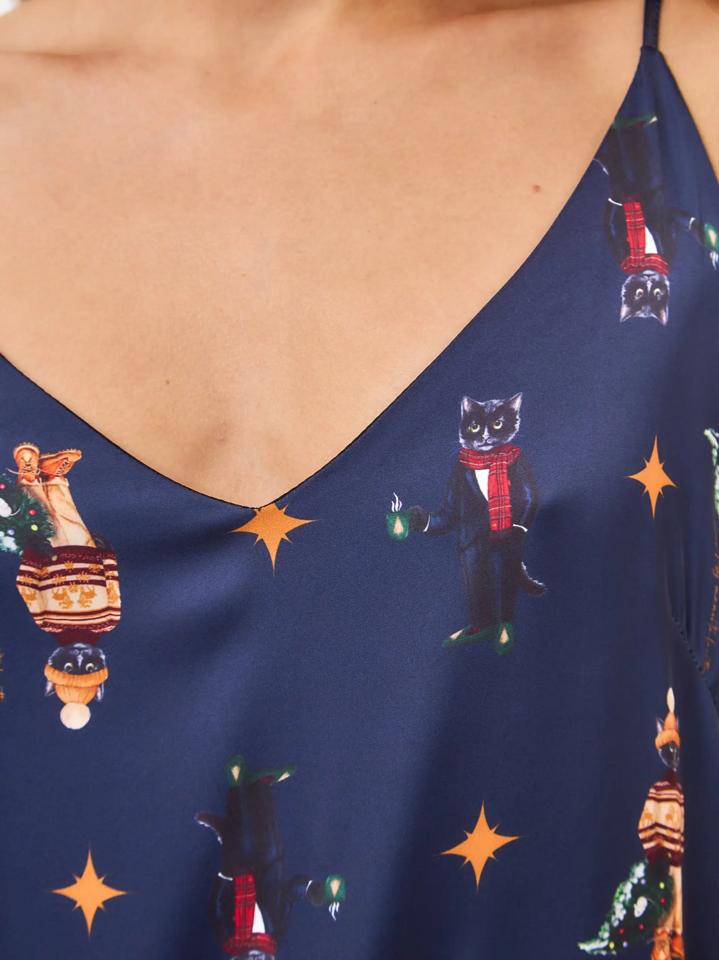 Blue silk loungewear - Funny Cat Loungewear | For Cat Lovers | CAT by maniita lacitta