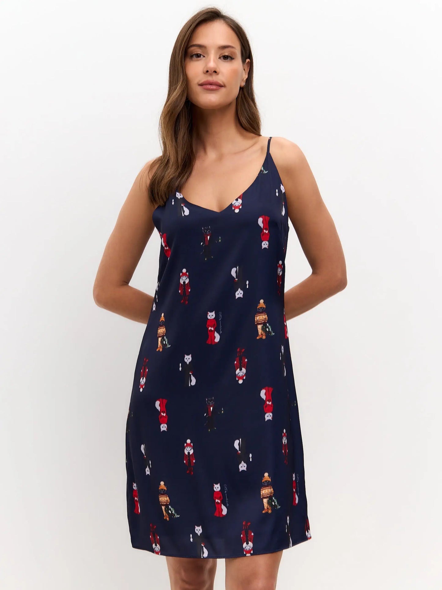 Blue silk loungewear - Funny Cat Loungewear | For Cat Lovers | CAT by maniita lacitta