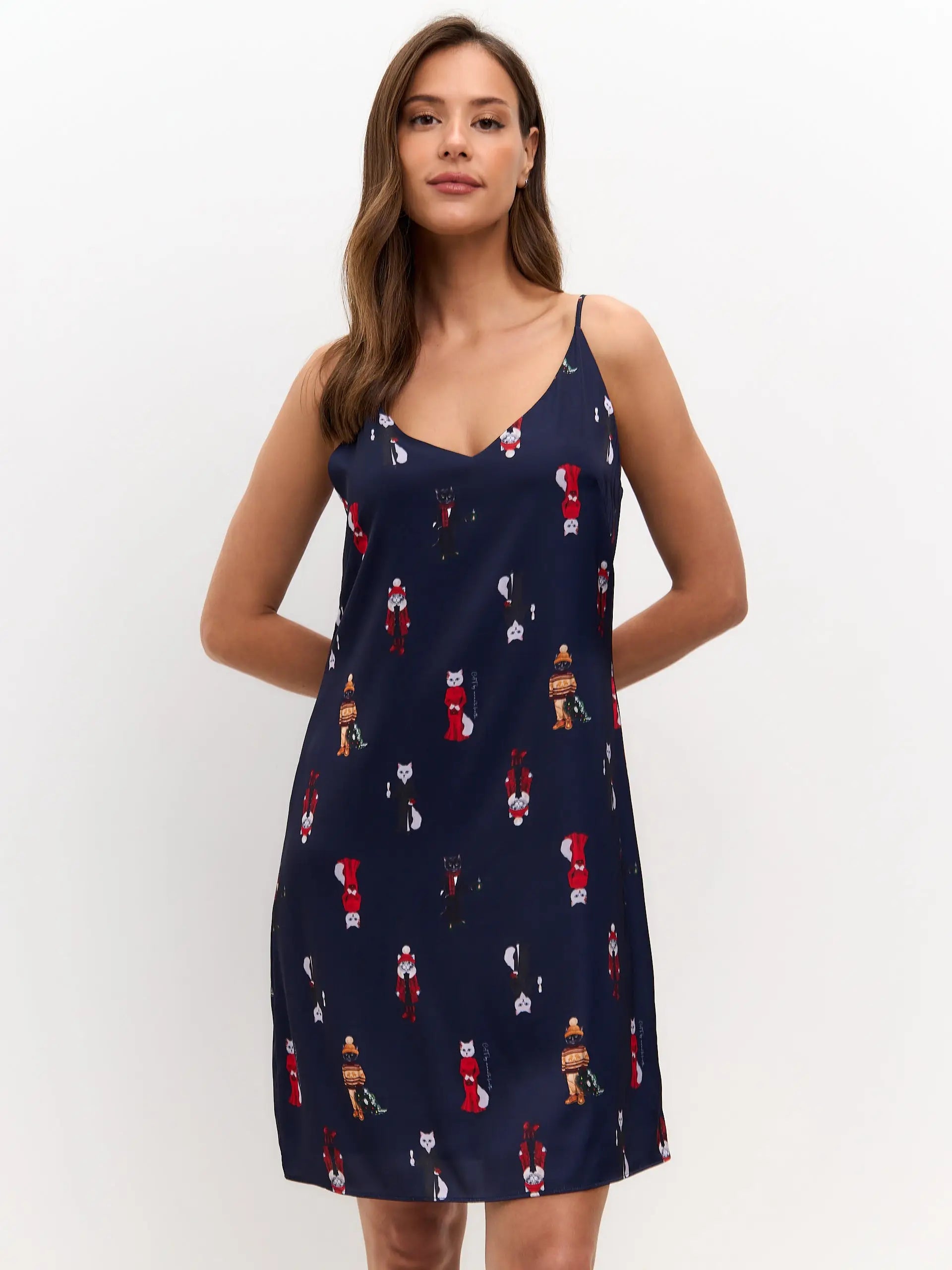 Blue silk loungewear - Funny Cat Loungewear | For Cat Lovers | CAT by maniita lacitta