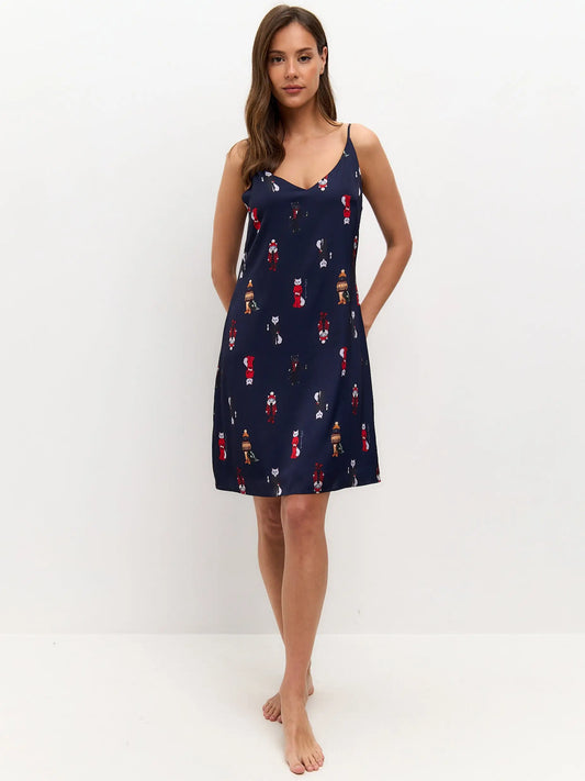 Blue silk loungewear - Funny Cat Loungewear | For Cat Lovers | CAT by maniita lacitta