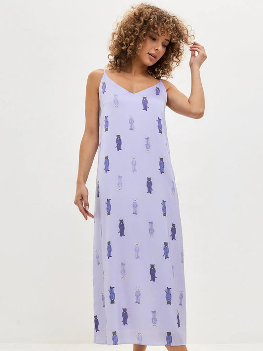 Blue silk loungewear - Funny Cat Loungewear | For Cat Lovers | CAT by maniita lacitta