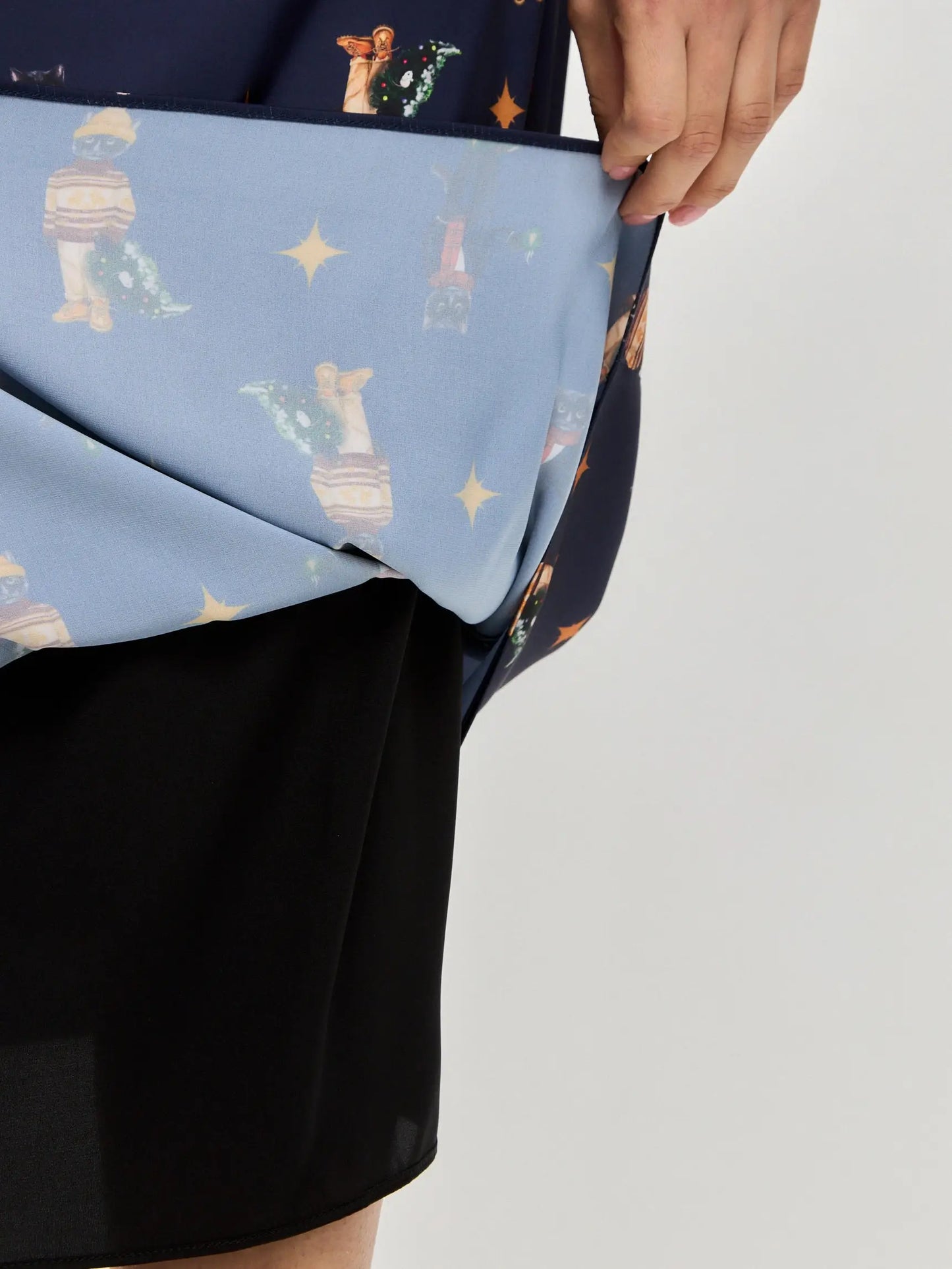 Blue silk loungewear - Funny Cat Loungewear | For Cat Lovers | CAT by maniita lacitta