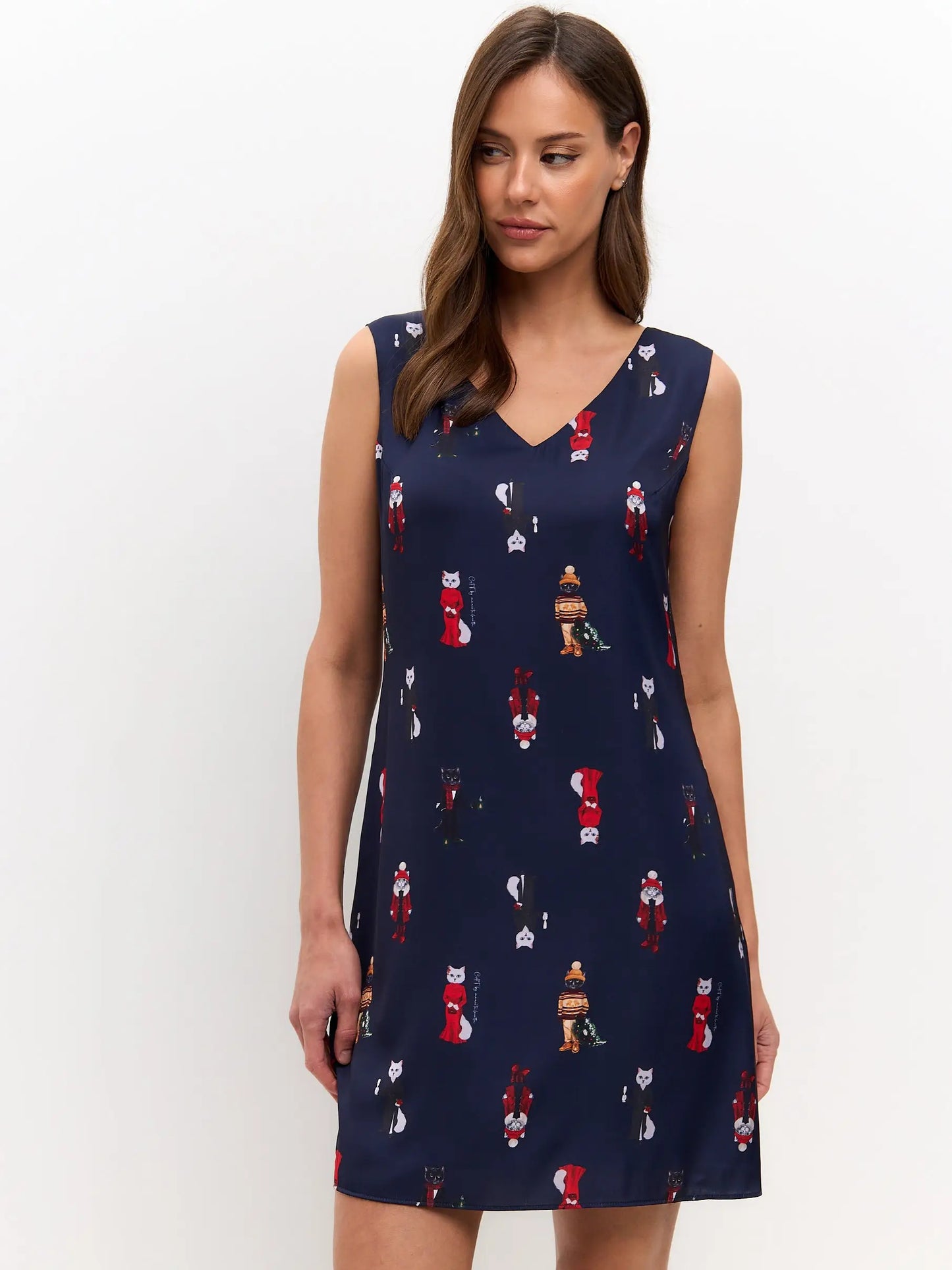 Blue silk loungewear - Funny Cat Loungewear | For Cat Lovers | CAT by maniita lacitta