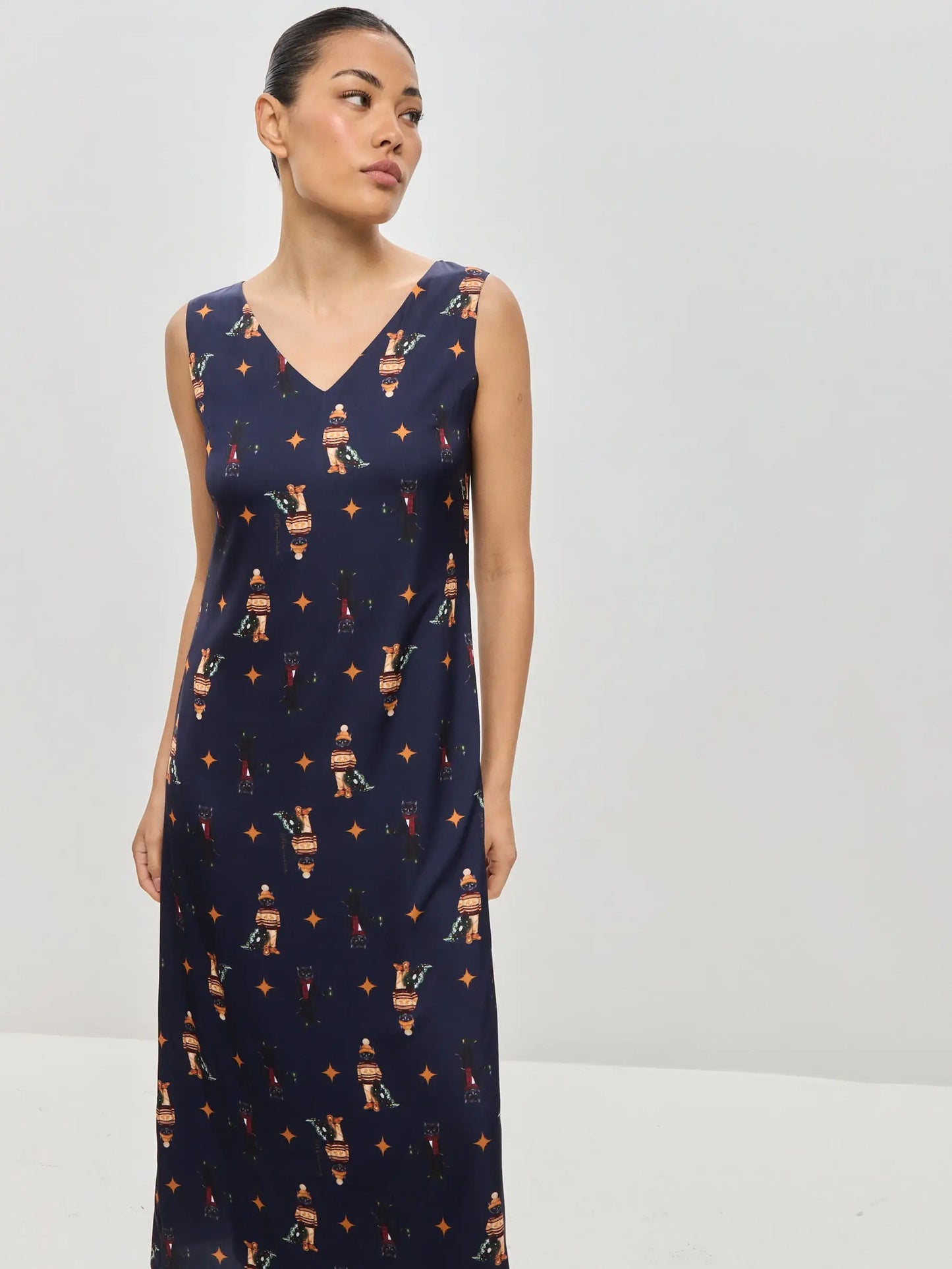 Blue silk loungewear - Funny Cat Loungewear | For Cat Lovers | CAT by maniita lacitta