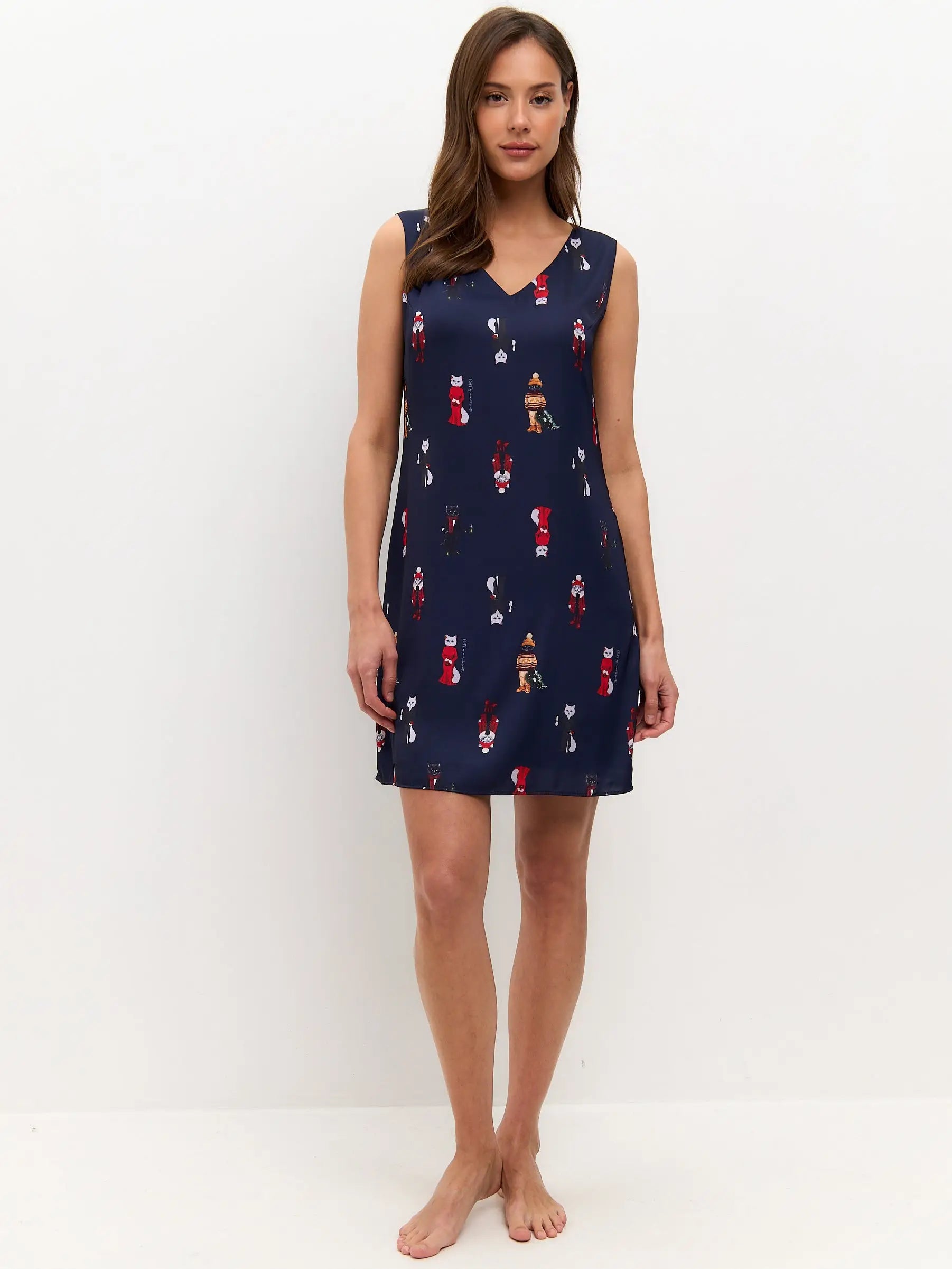 Blue silk loungewear - Funny Cat Loungewear | For Cat Lovers | CAT by maniita lacitta