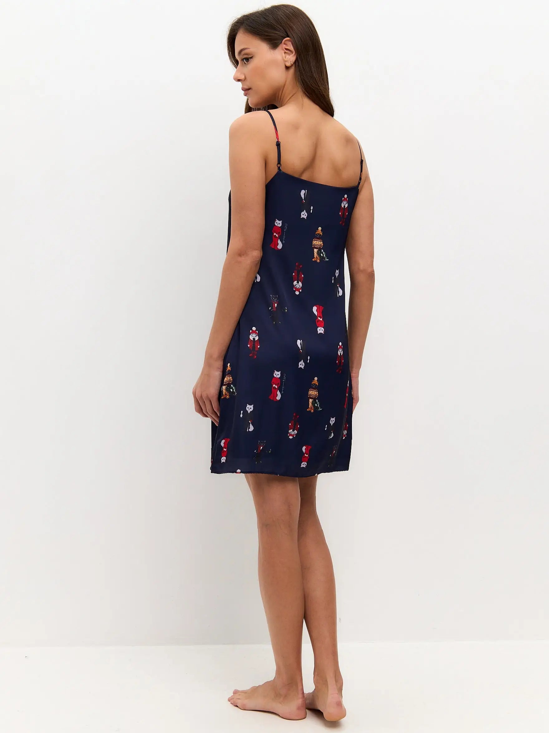 Blue silk loungewear - Funny Cat Loungewear | For Cat Lovers | CAT by maniita lacitta