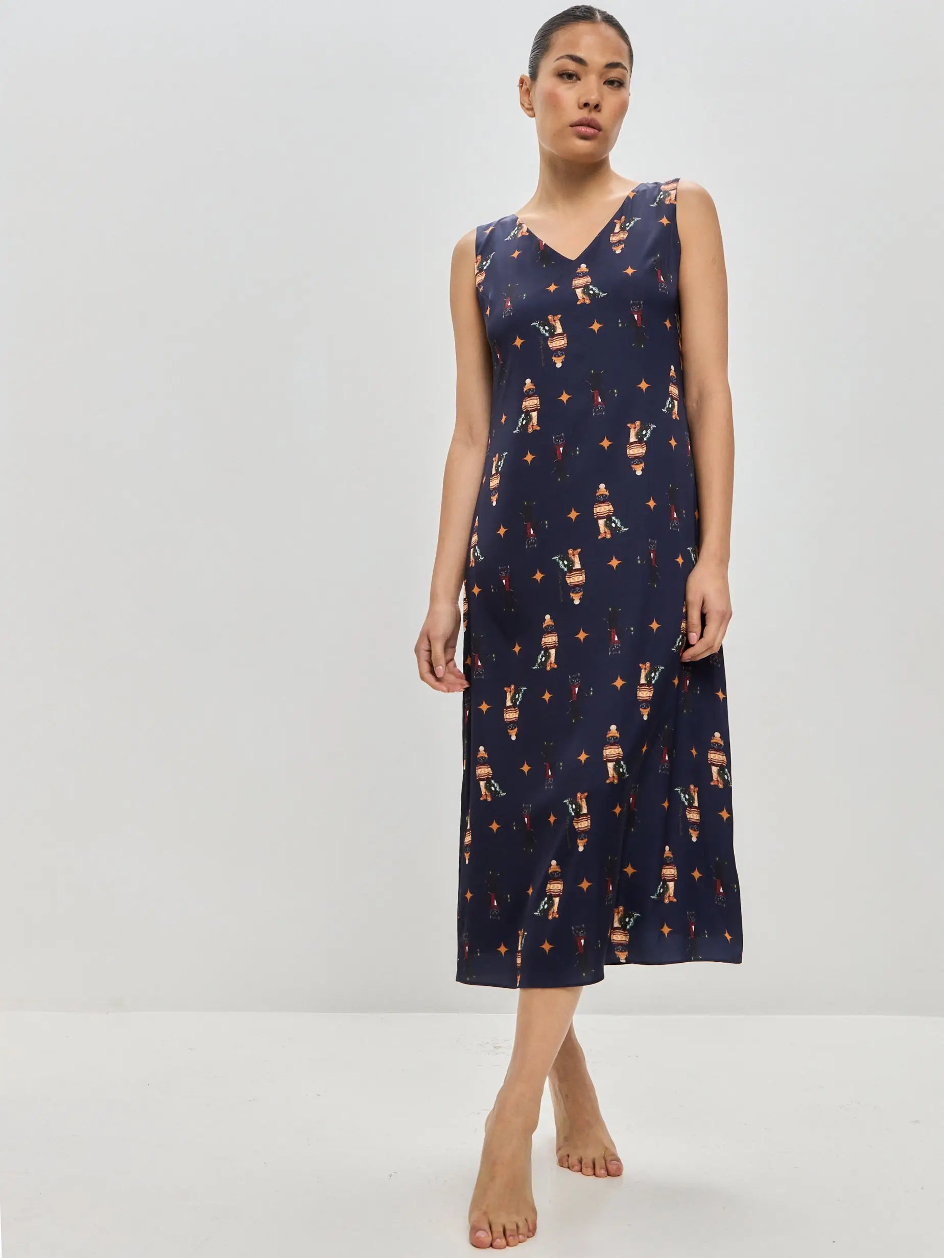 Blue silk loungewear - Funny Cat Loungewear | For Cat Lovers | CAT by maniita lacitta