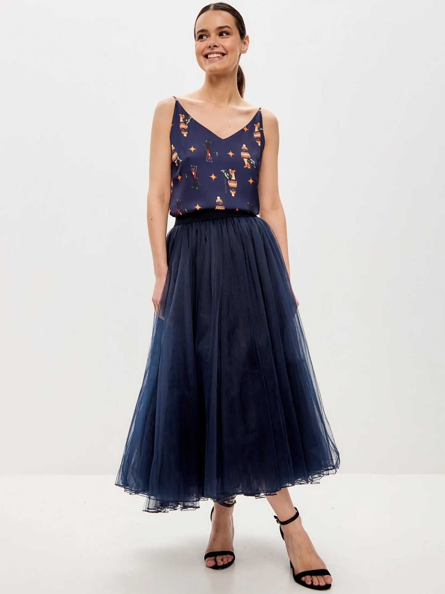 Blue silk top cat - Funny Cat Silk top | For Cat Lovers | CAT by maniita lacitta