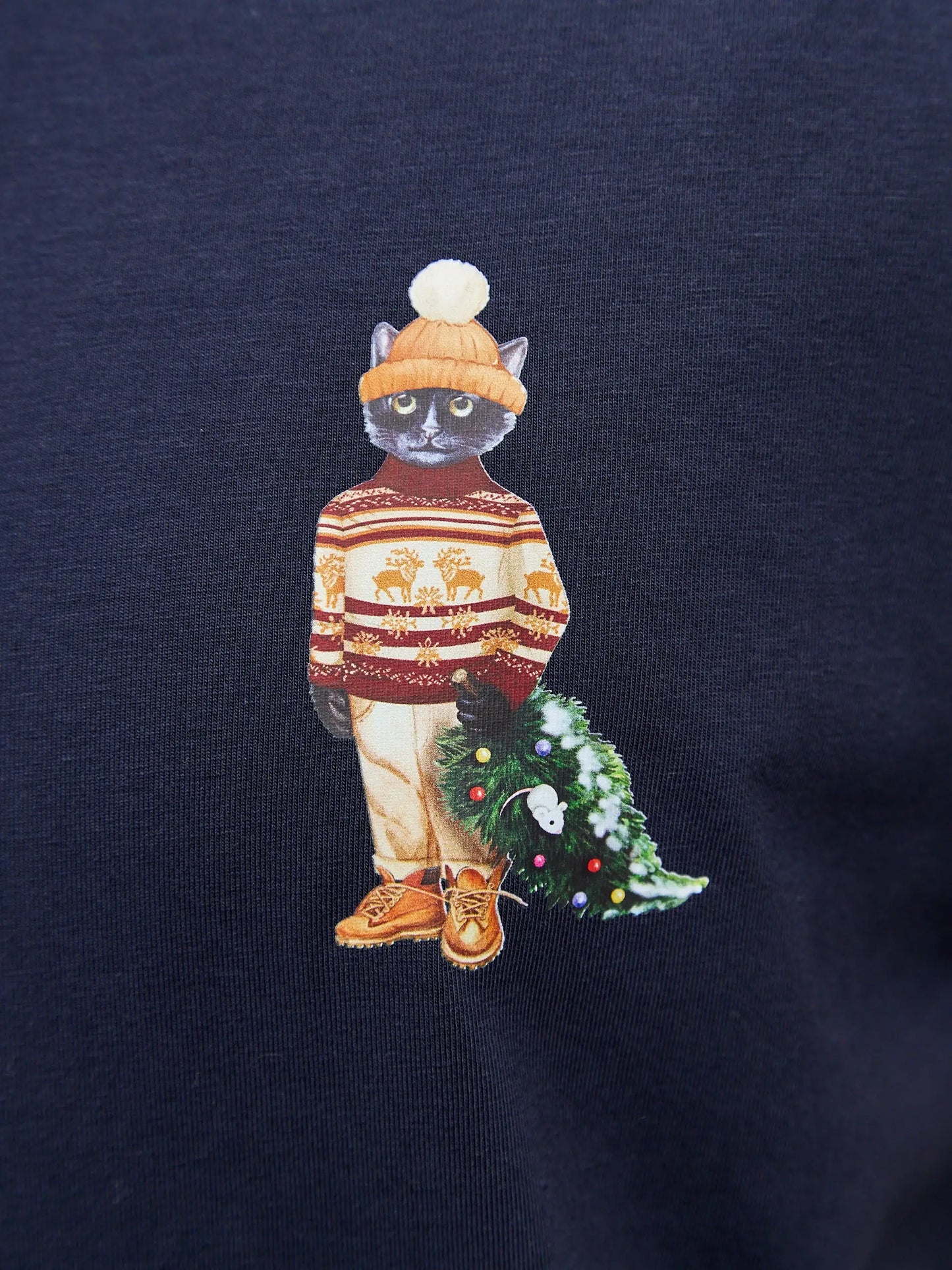 Blue t-shirt christmas cat - Funny Cat T-shirt | For Cat Lovers | CAT by maniita lacitta