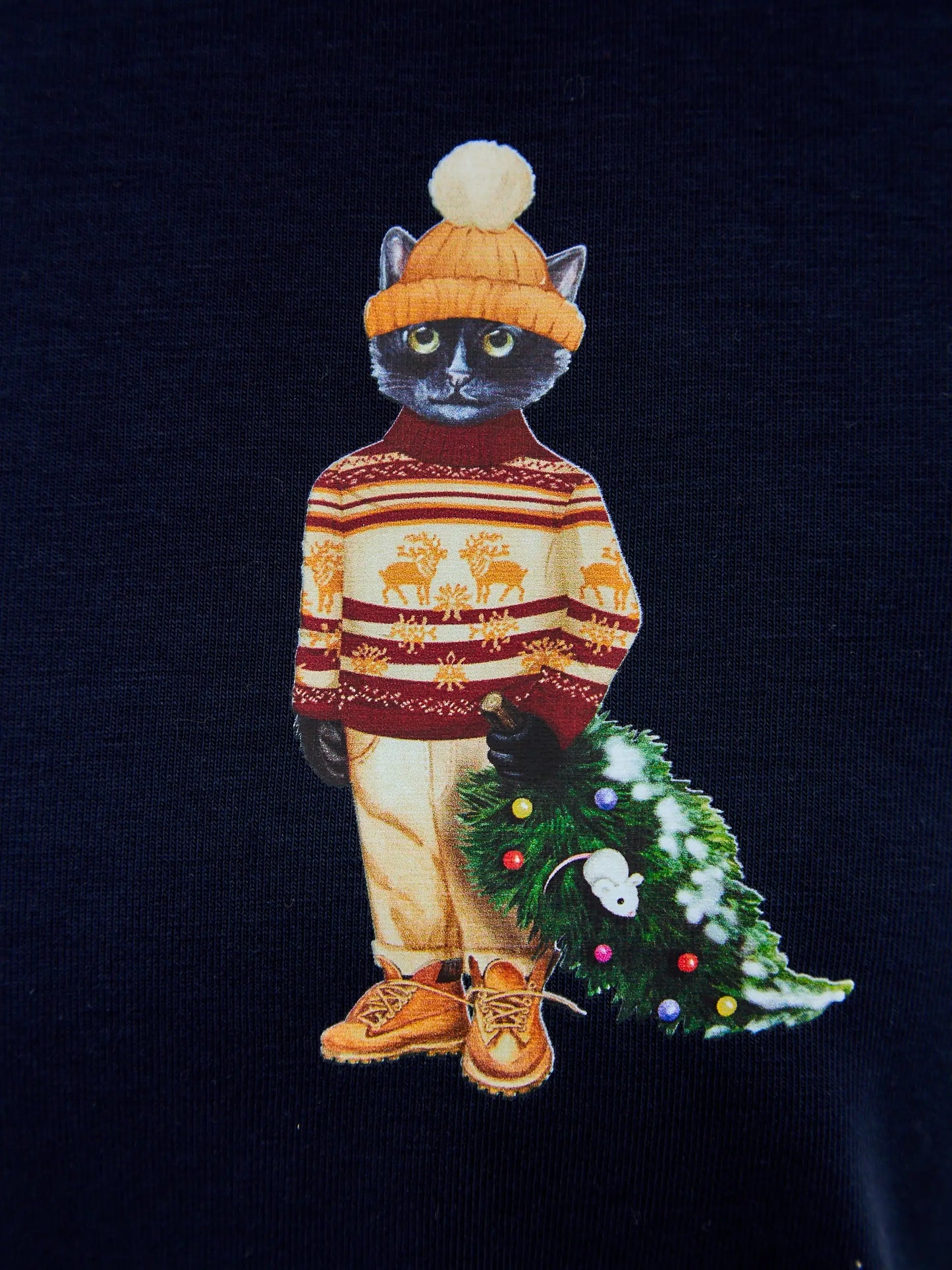 Blue t-shirt christmas cat - Funny Cat T-shirt | For Cat Lovers | CAT by maniita lacitta