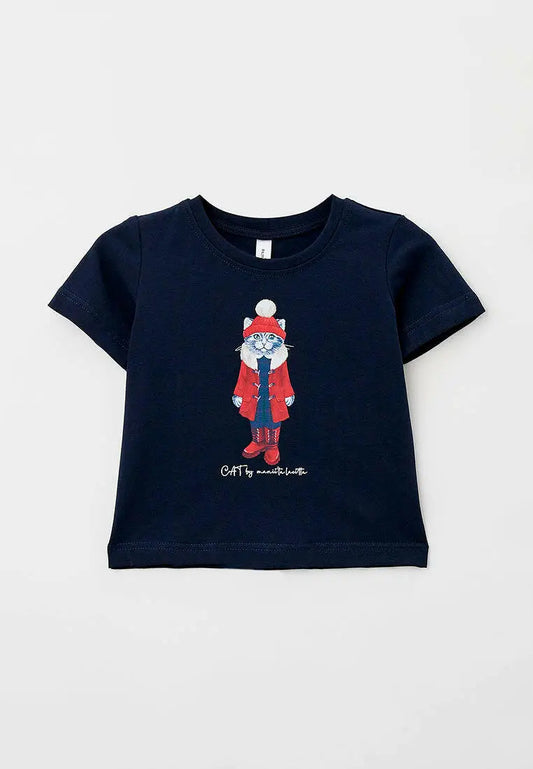 Blue t-shirt christmas kitty - Funny Cat T-shirt | For Cat Lovers | CAT by maniita lacitta