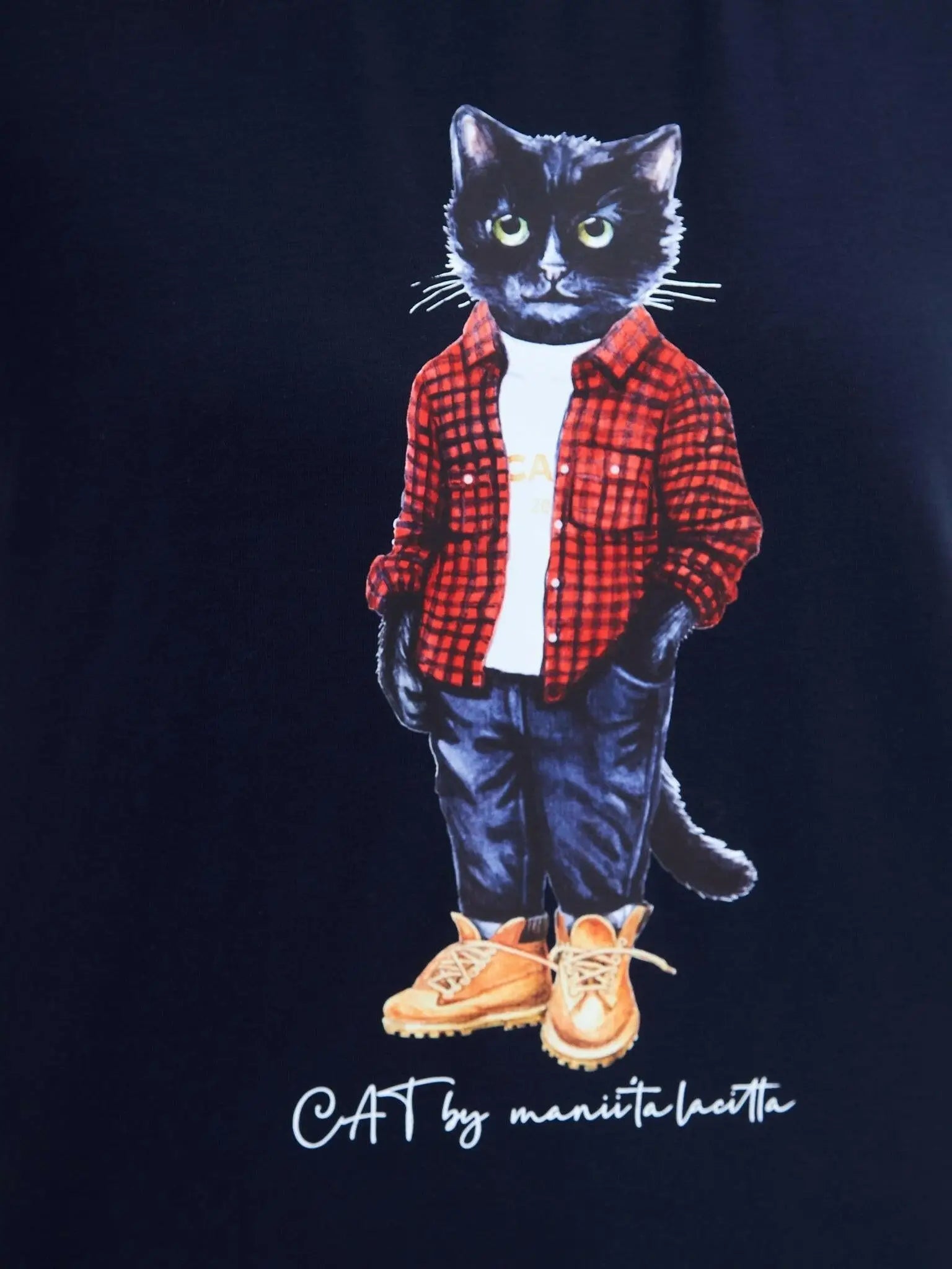 Blue t-shirt country cat - Funny Cat T-shirt | For Cat Lovers | CAT by maniita lacitta